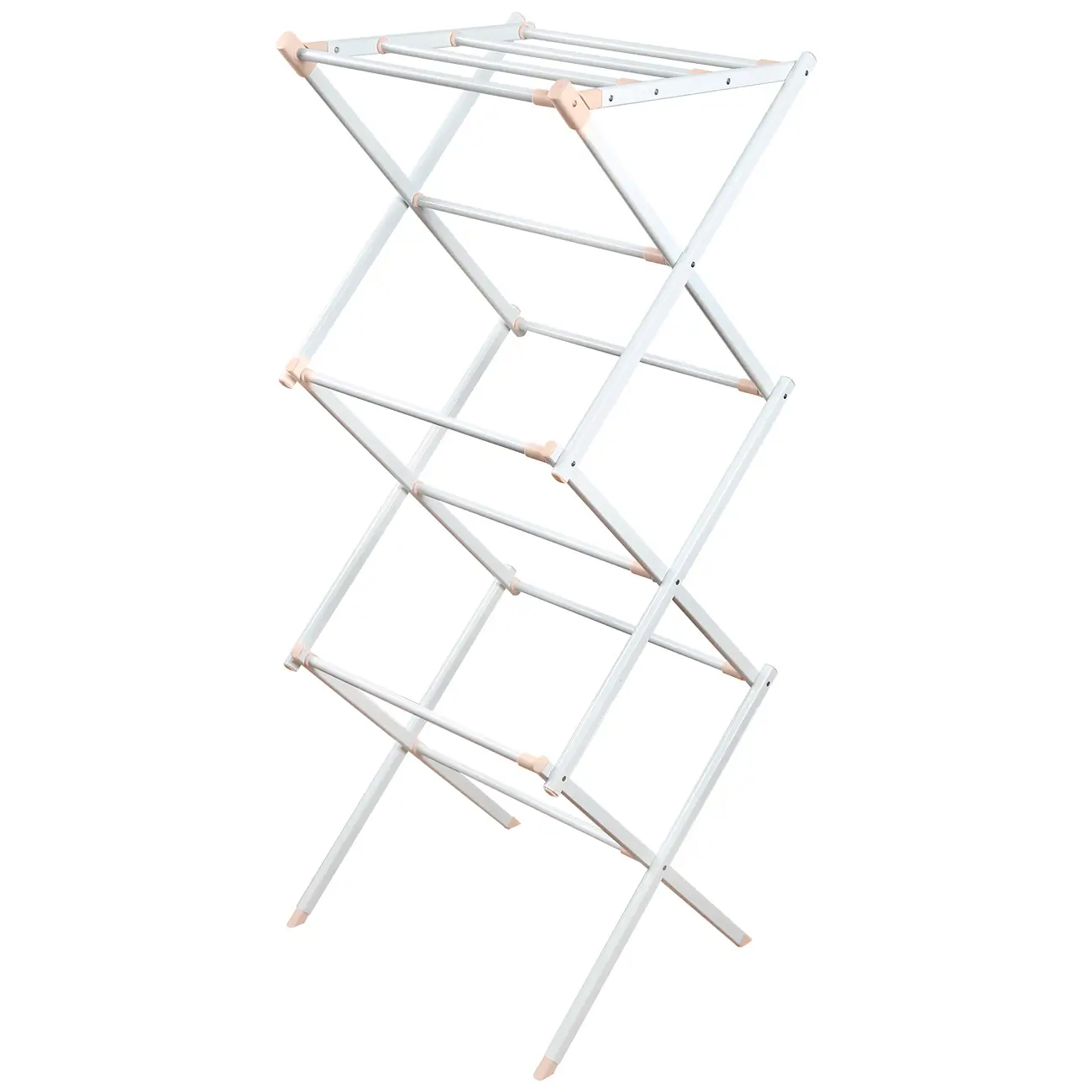 Floor-standing clothes dryer, 75x105 cm, 3 levels, sliding, metal, beige, Compact, image-0