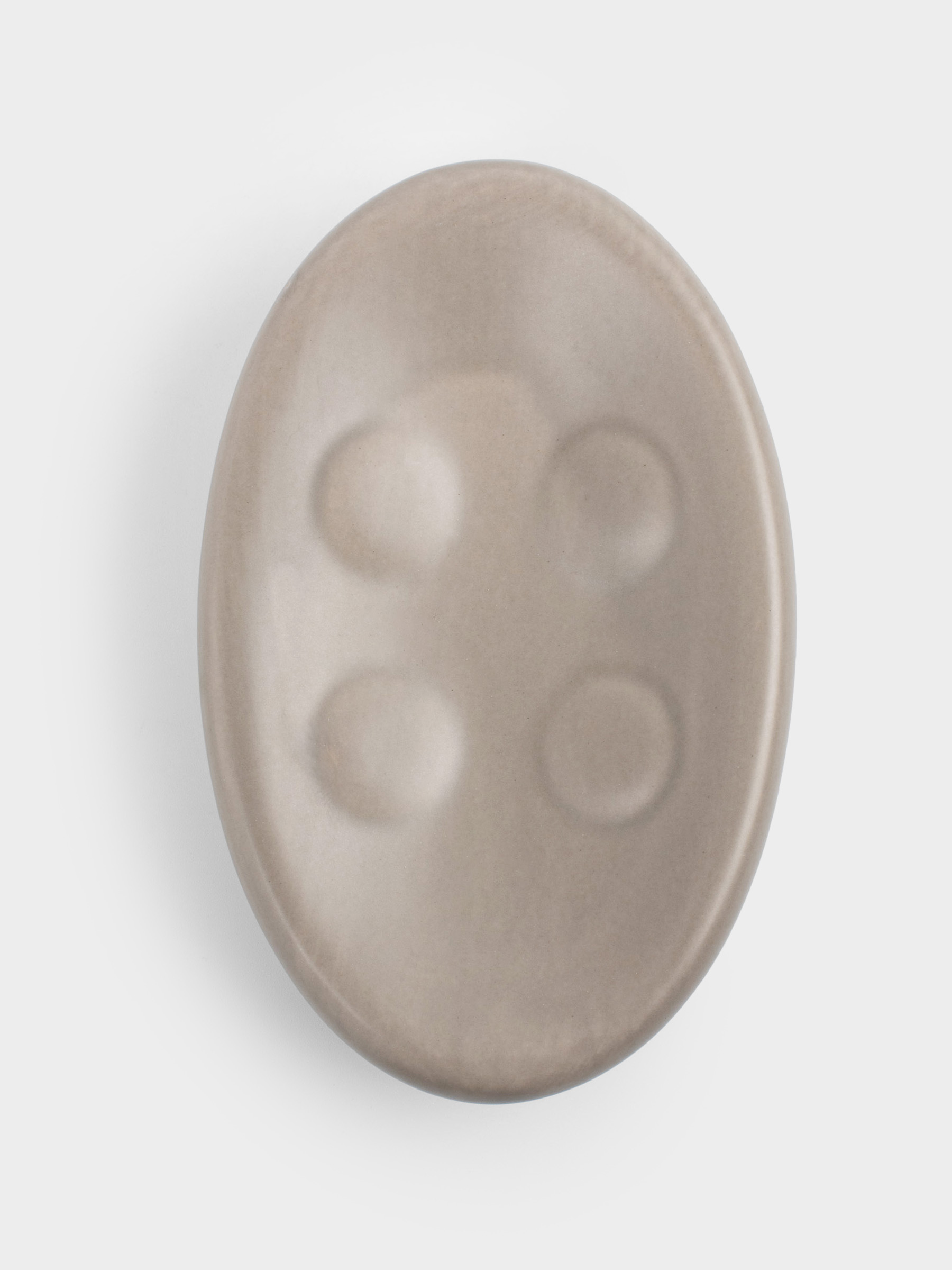 Soap dish, 13x9 cm, ceramic, oval, beige-gray, Giza, image-7