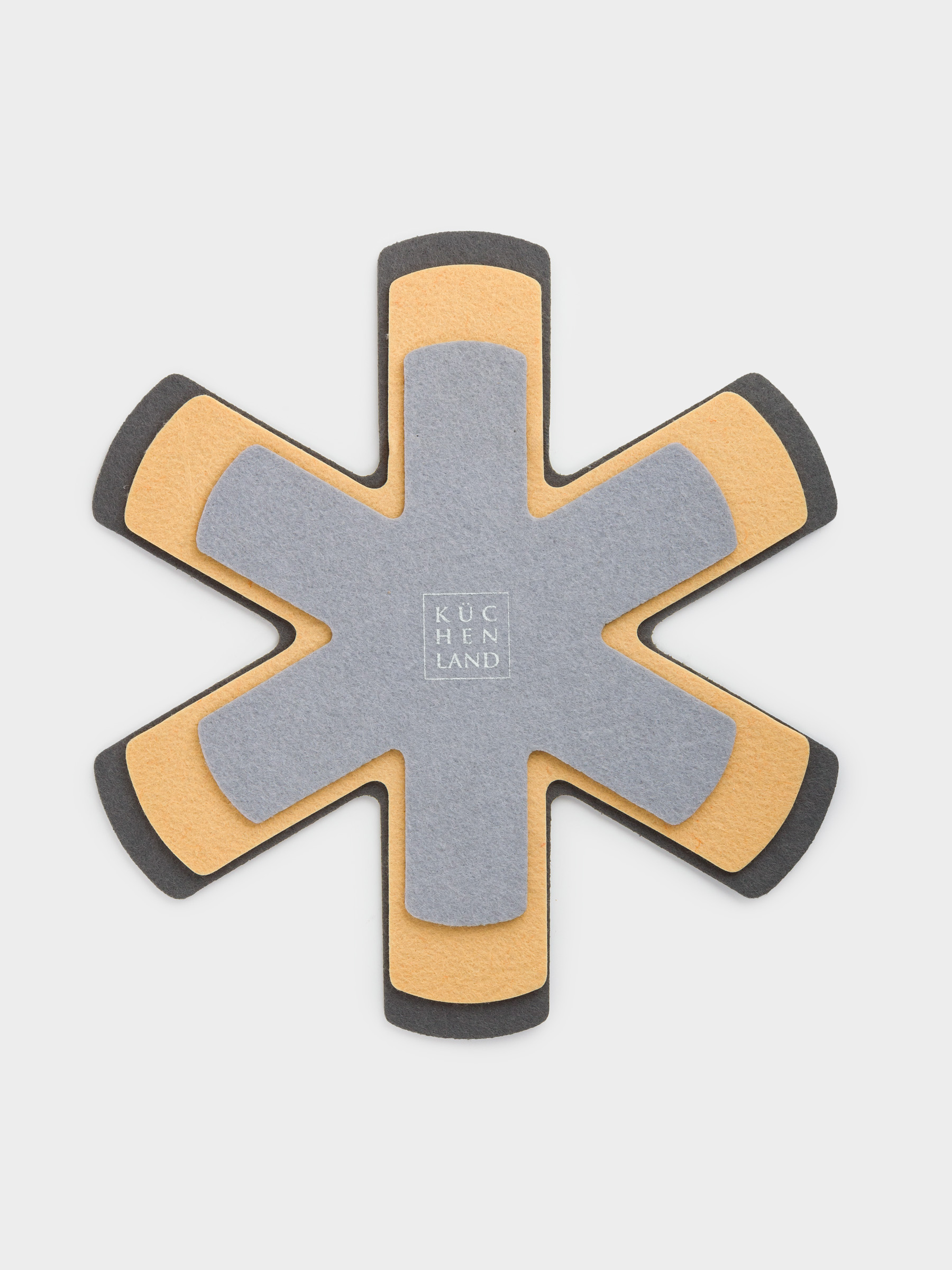 Set of pan protectors, 3 pcs, 38/34/27 cm, felt, gray / beige, Assist, image-1