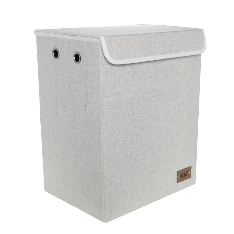 Laundry basket, 41x31x51 cm, polyester, rectangular, Beige, Everyday ,image-0