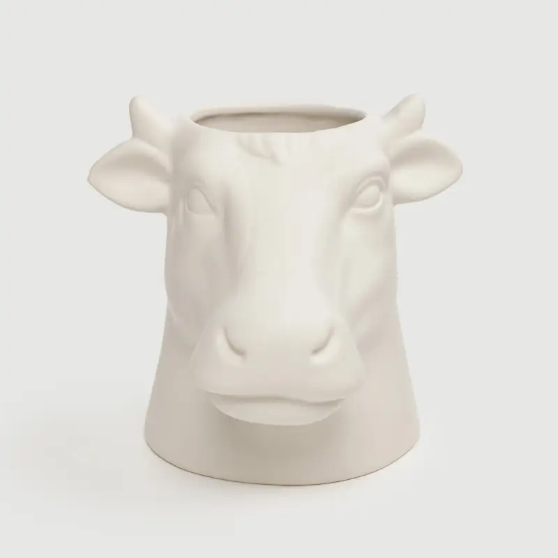 Kitchen accessories stand, 15 cm, ceramic, white, Cow, Polar bull ,image-0
