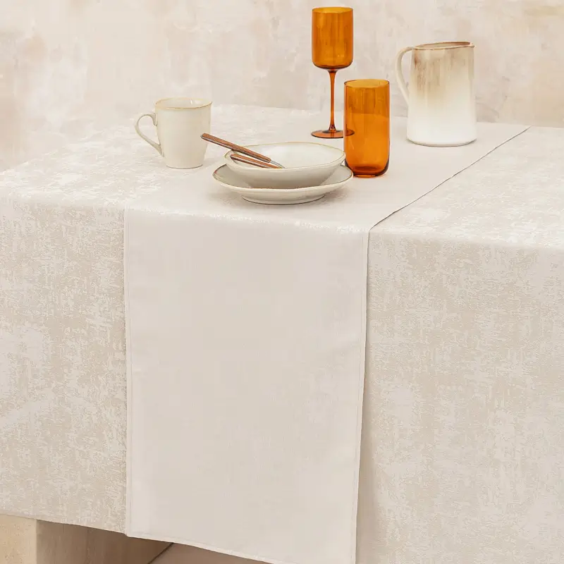 Table runner, 40x160 cm, polyester, beige, Jacquard ,image-0