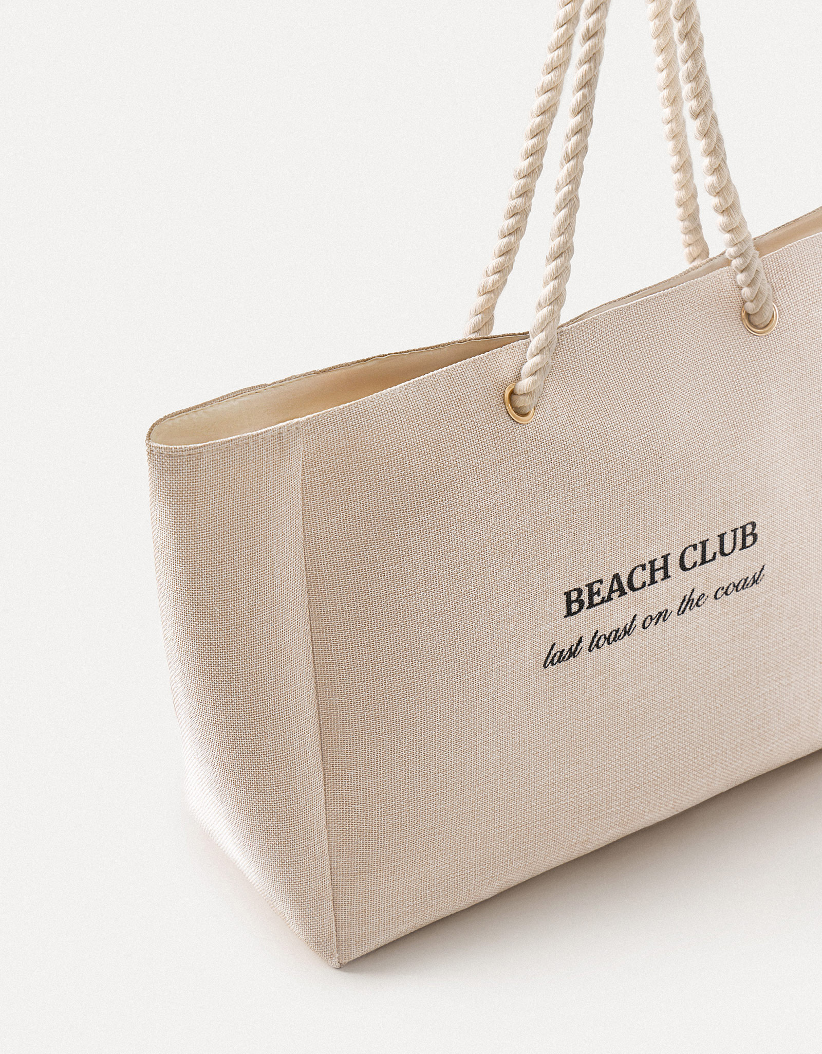 Women's bag, 44x35 cm, polyester, beige, Beach Club, Coast, image-2
