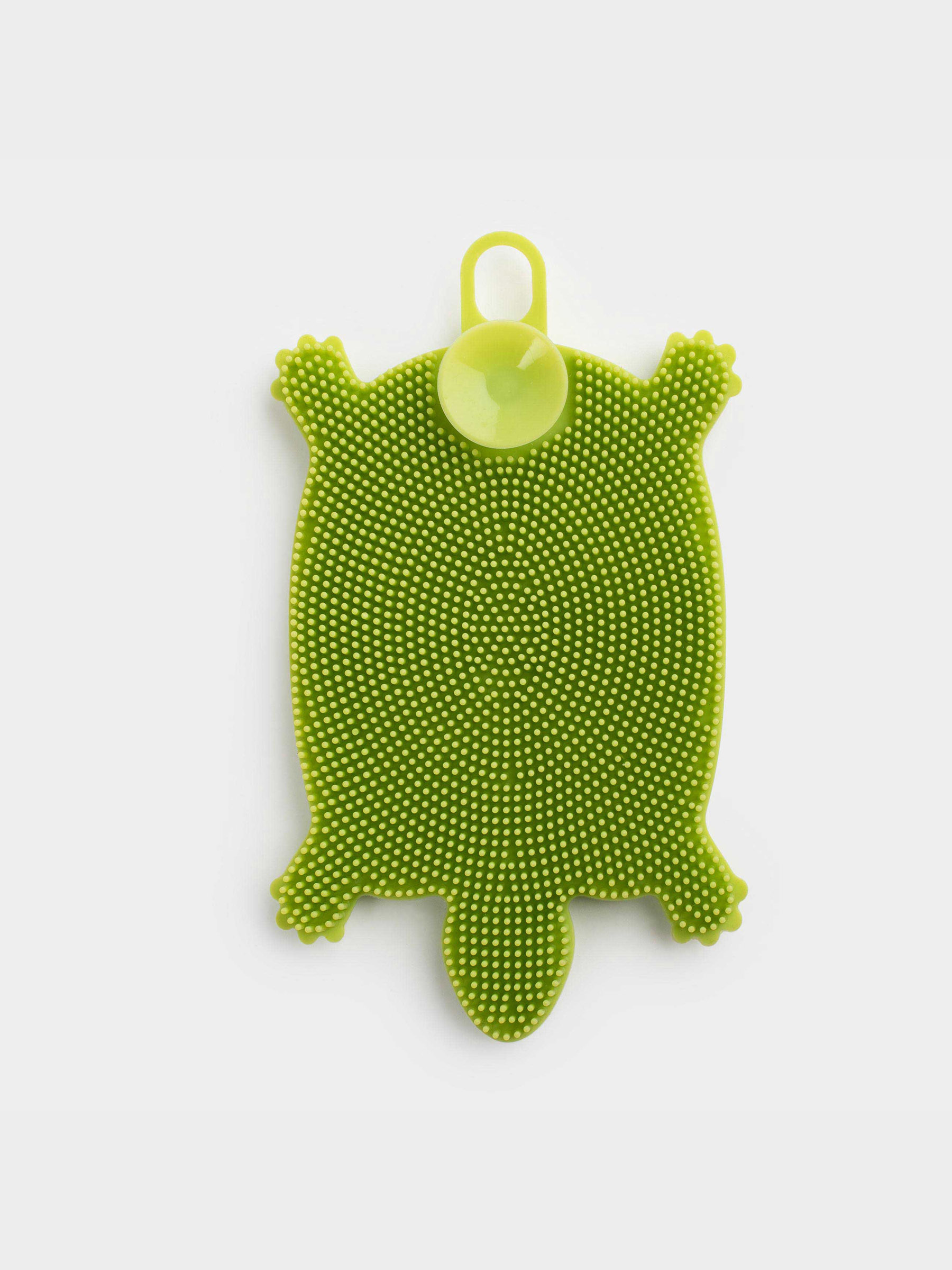 Dish washing sponge, 13 cm, Silicone, Green, Turtle, Manny, image-1