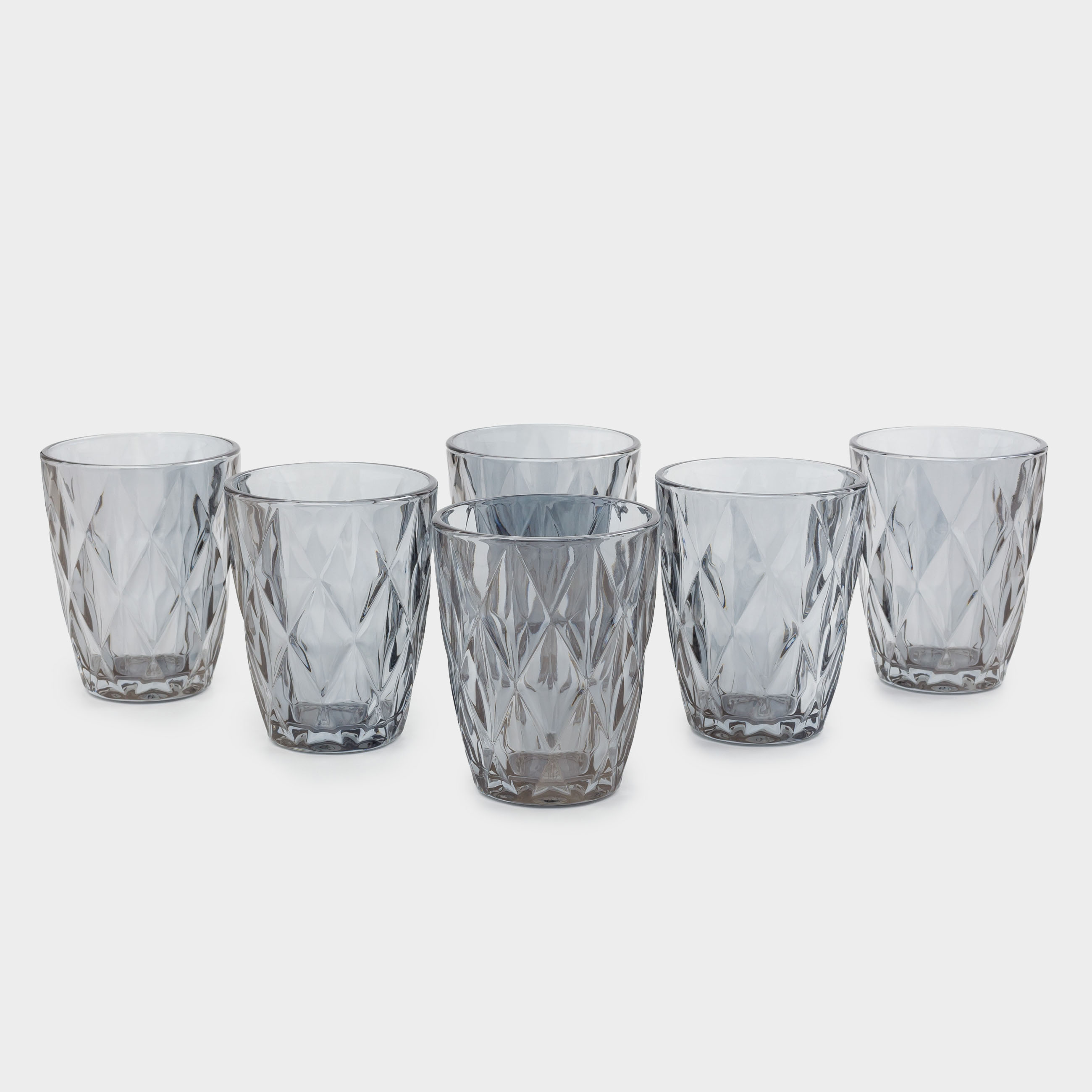 Glass, 10 cm, 270 ml, 6 pcs, glass R, gray, Rhomb color, image-0