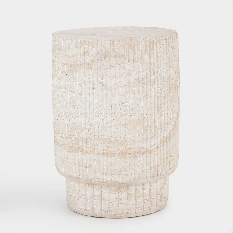 Coffee table, 47x34 cm, magnesium / fiberglass, round, beige, Antic ,image-0