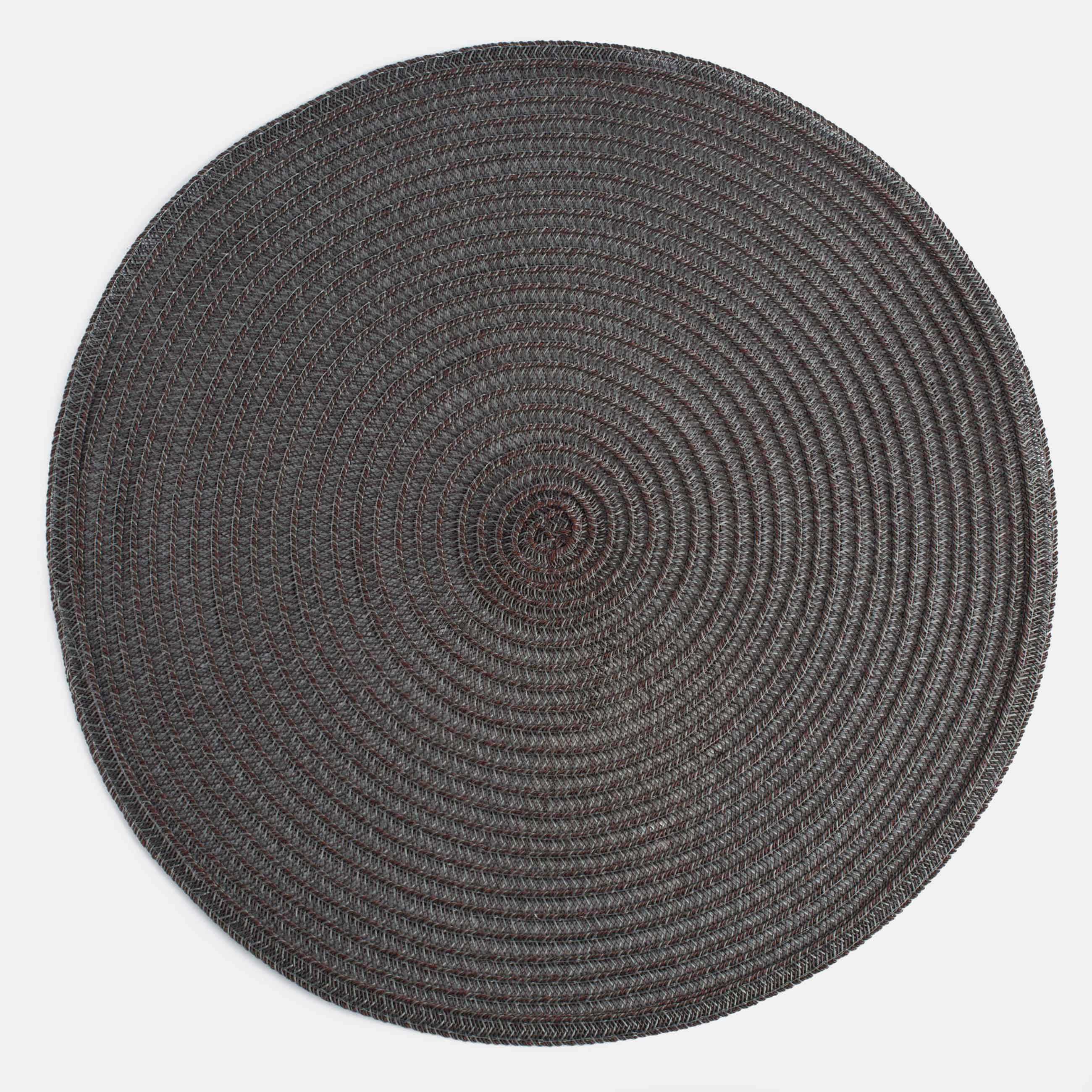 Placemat, 38 cm, polypropylene/PET, Round, Graphite, Basic, image-0