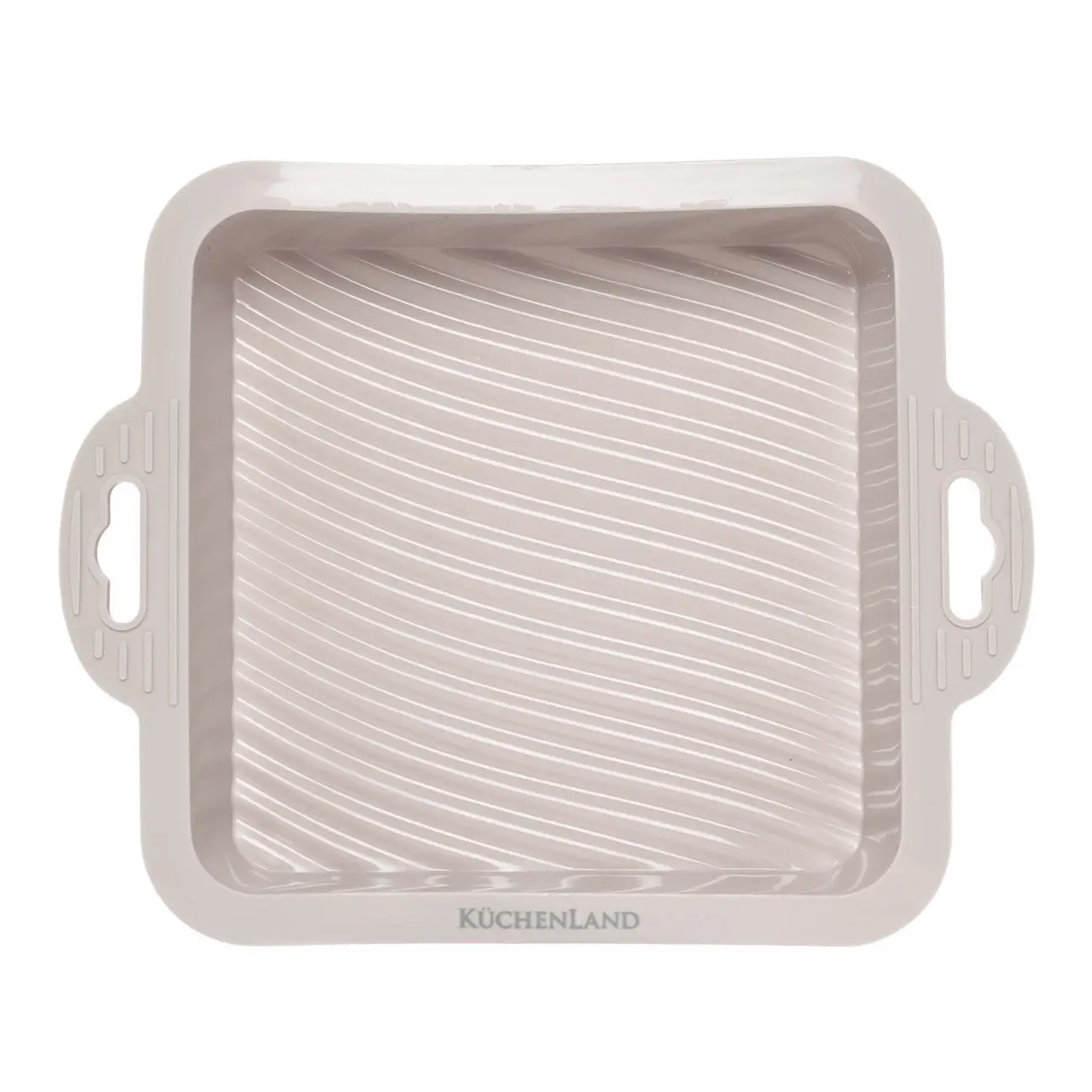Baking dish, 22x18 cm, with handles, silicone, square, gray-brown, Bakery, image-0