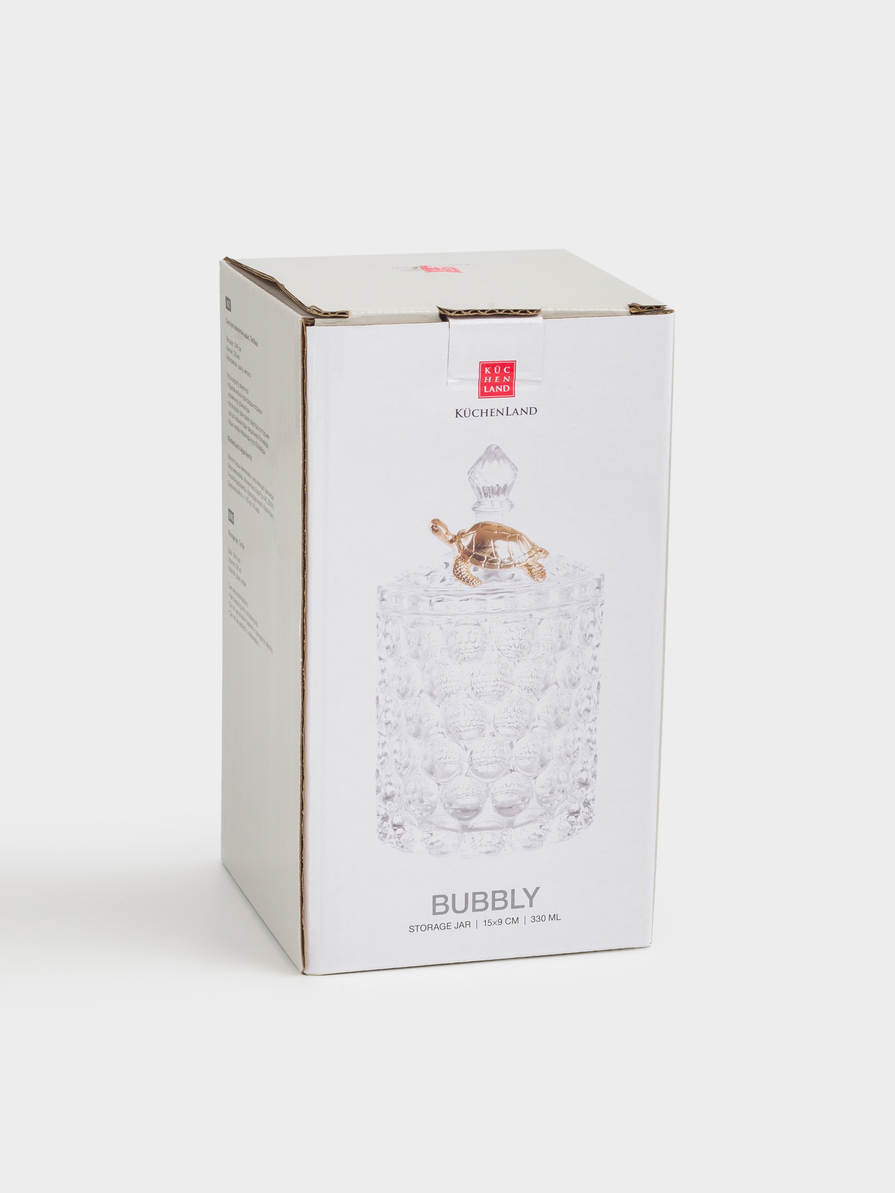 Storage container, 17x10 cm, 550 ml, Glass R / metal, Turtle, Bubbly, image-3