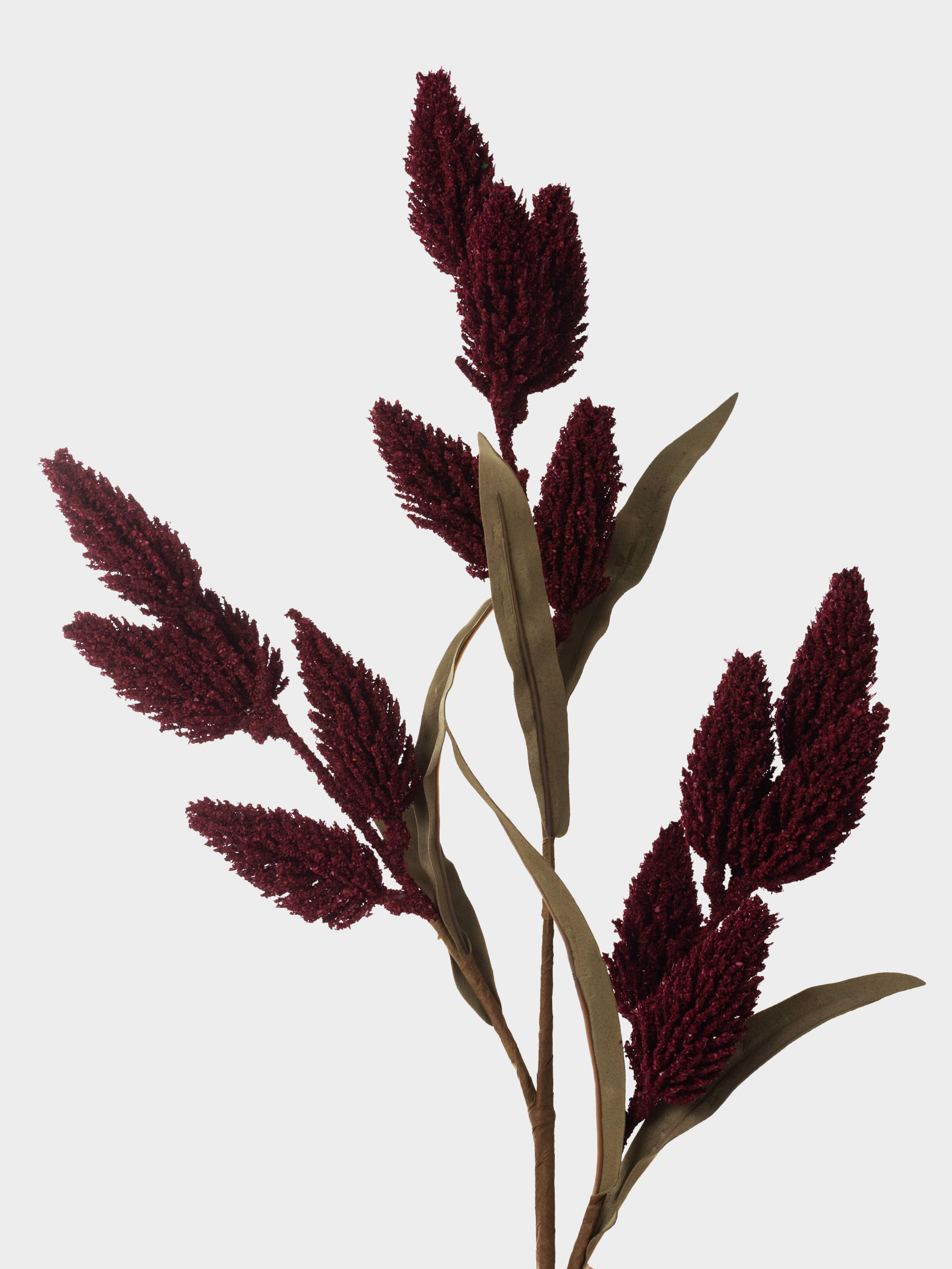 Decorative branch, 72 cm, foam/plastic, Burgundy flowers, Colors autumn decor, image-1