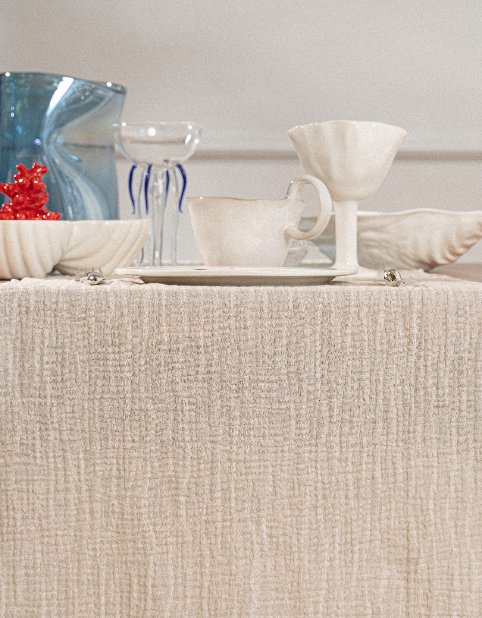 Table runner, 40x160 cm, muslin, milky, Design, Muslin print, image-10