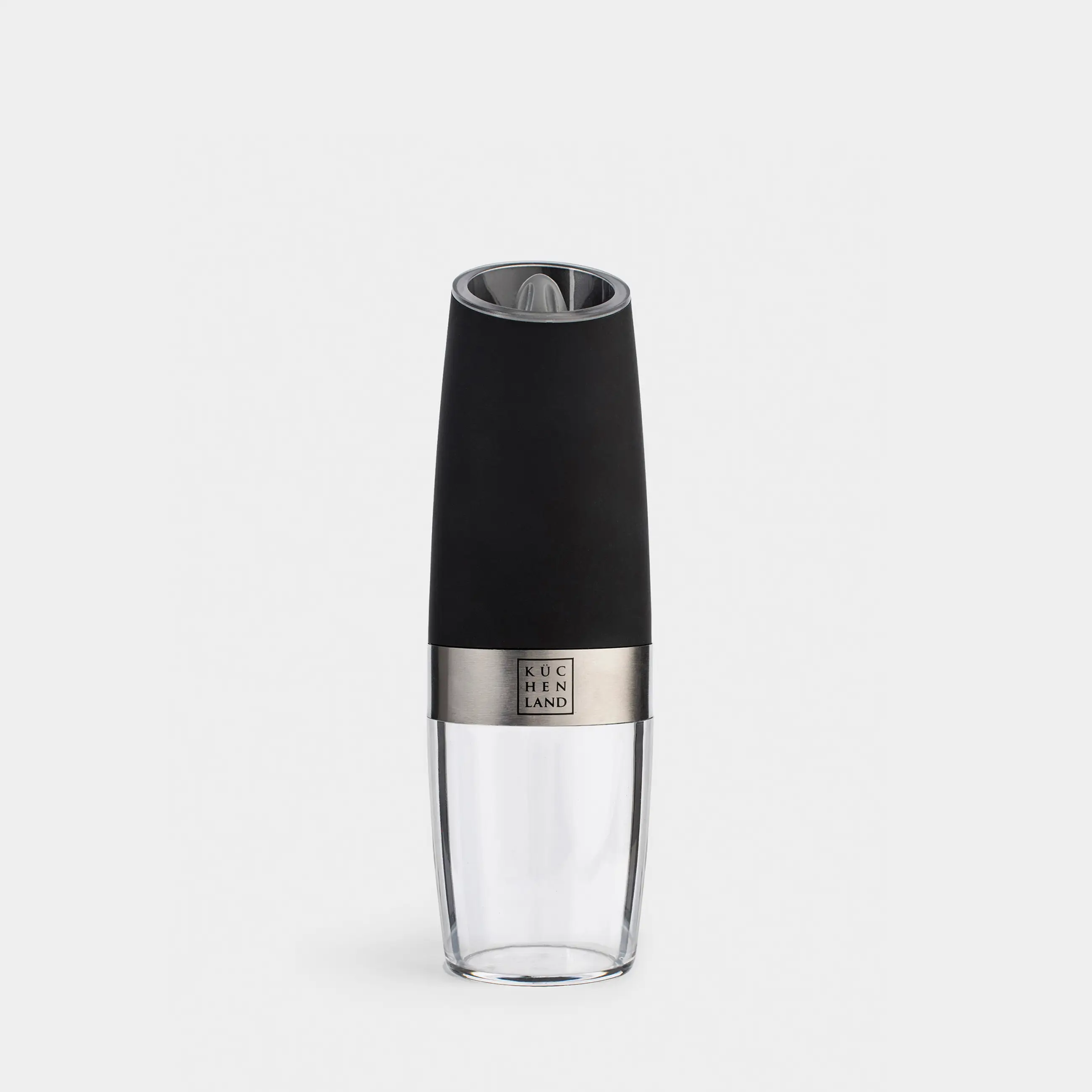 Spice mill, 20 cm, Gravity, Plastic / Acrylic, LED W, Black, Spicy