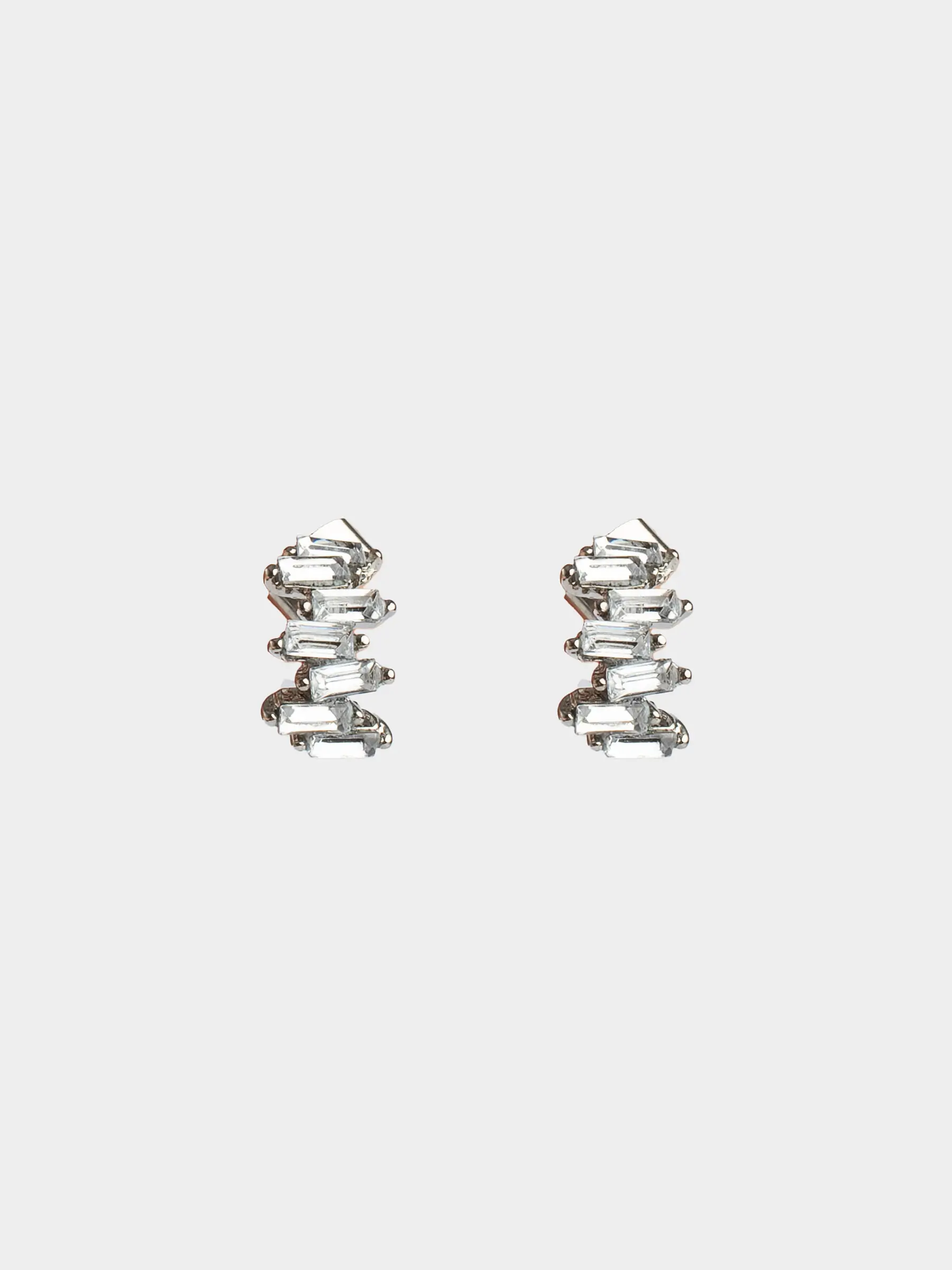 Stud earrings, 1 cm, 2 pieces, metal / acrylic, silver, Crystals, Jewelry crystal