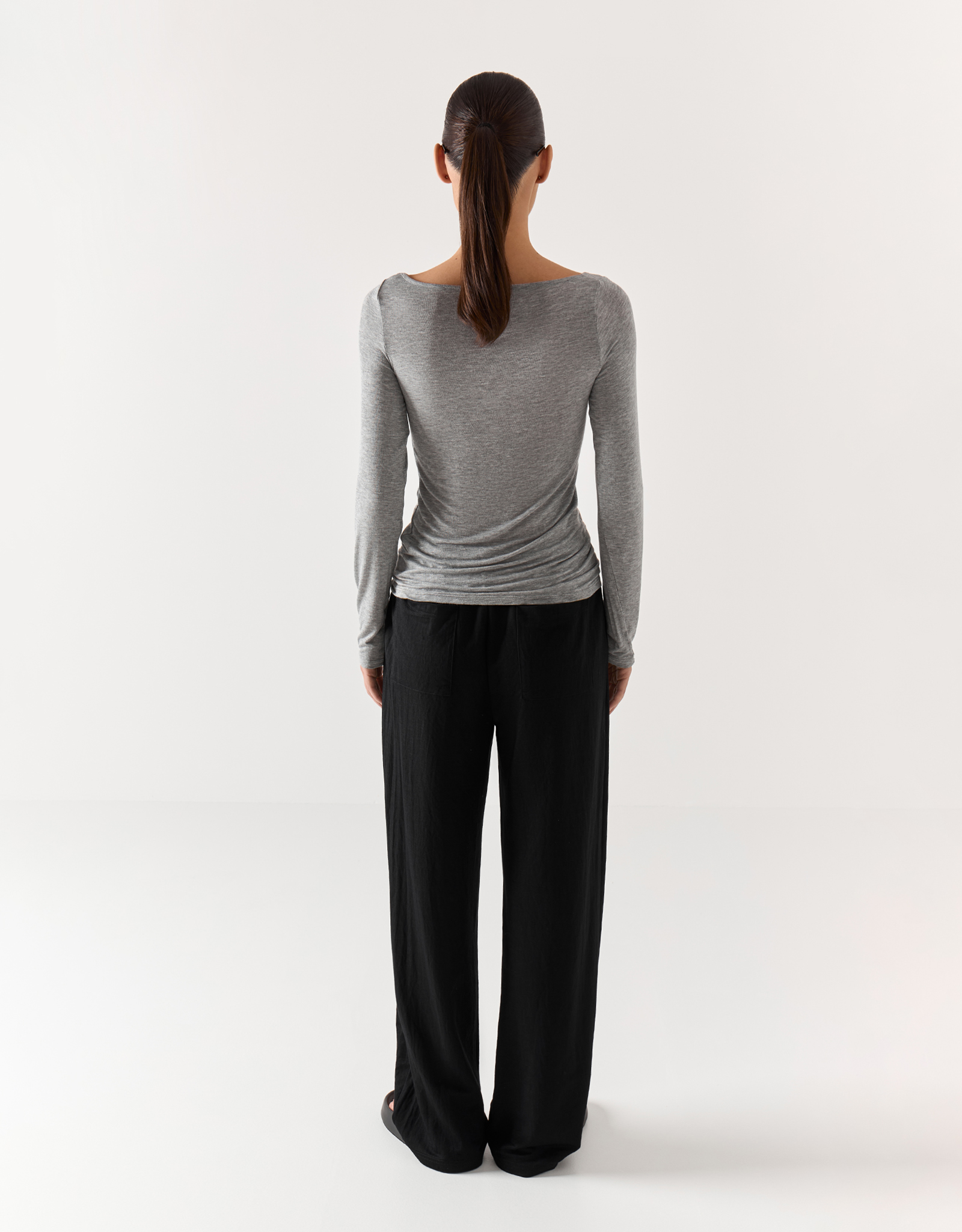 Women's longsleeve, homewear, size S, viscose, grey, Cristy, image-7