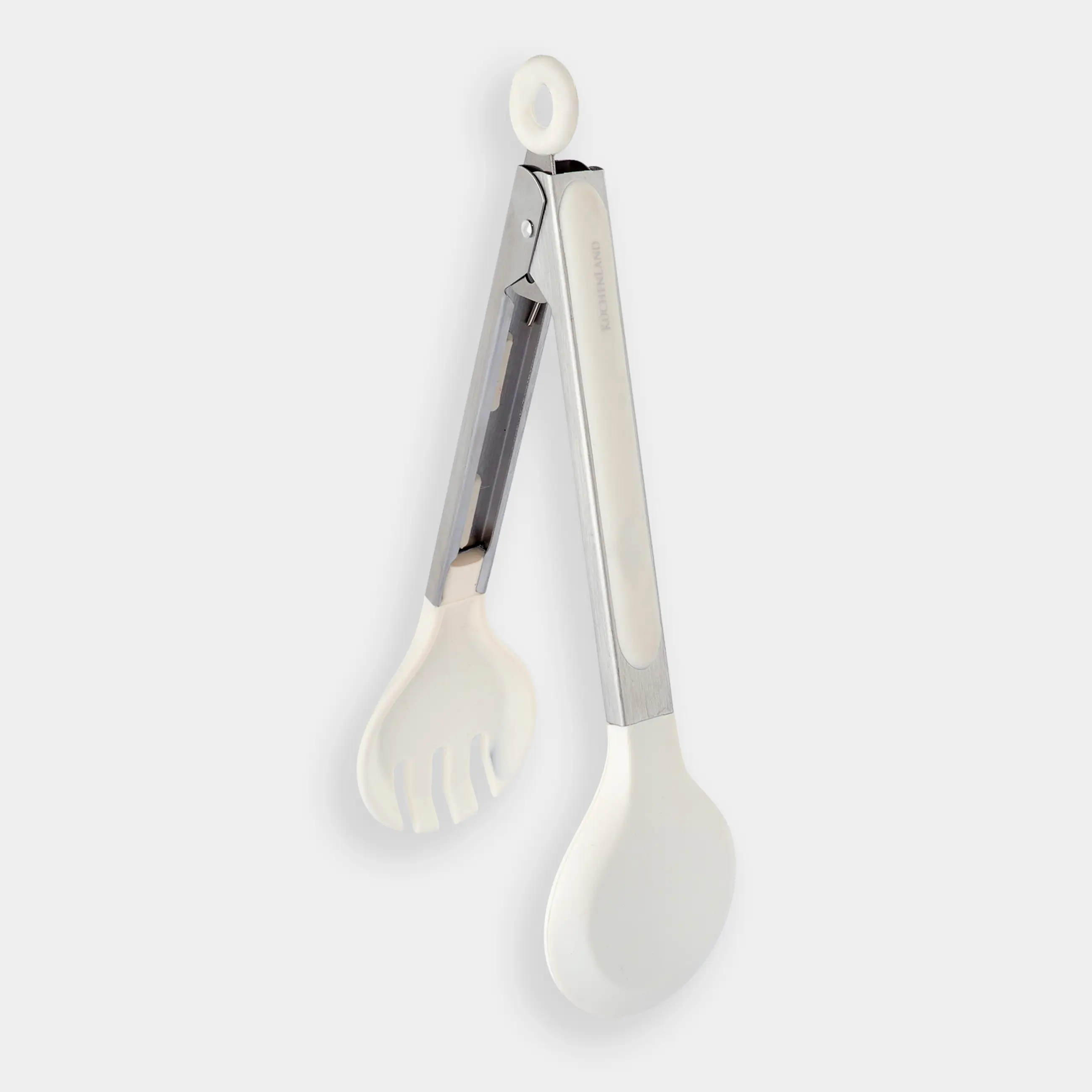 Kitchen tongs, 25 cm, for pasta/salad, silicone/steel, milky, Soft Kitchen