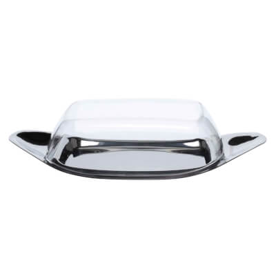 Butter dish, 22 cm, steel / plastic, rectangular, Classic
