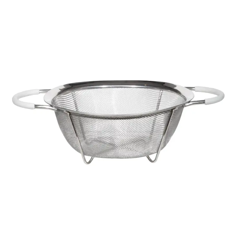 Colander, 20 cm, with two handles, steel / silicone, grey, Tammy ,image-0