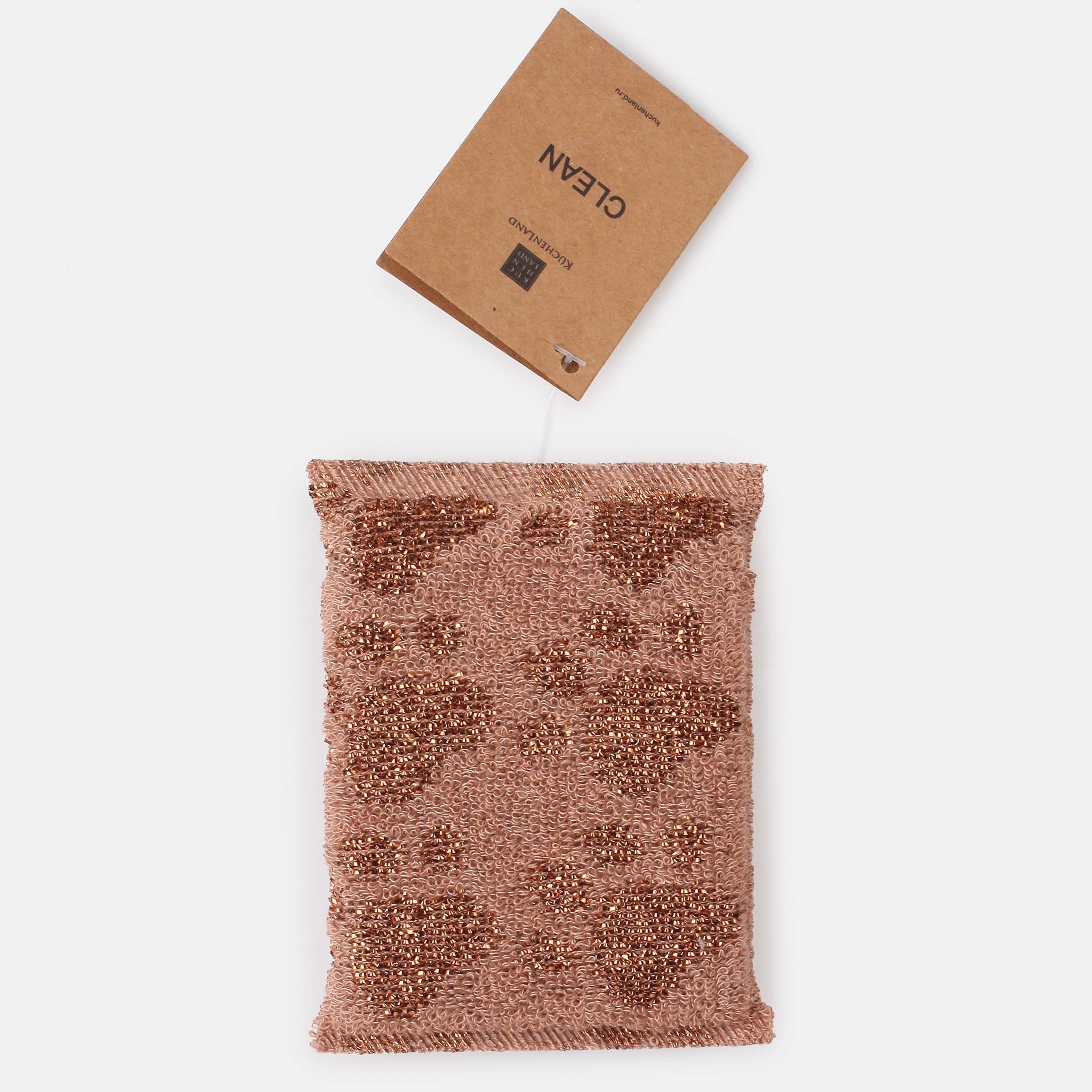 Sponge for washing dishes, 12x9 cm, double-stranded, polyester / foam rubber, bronze, Feet, Clean
