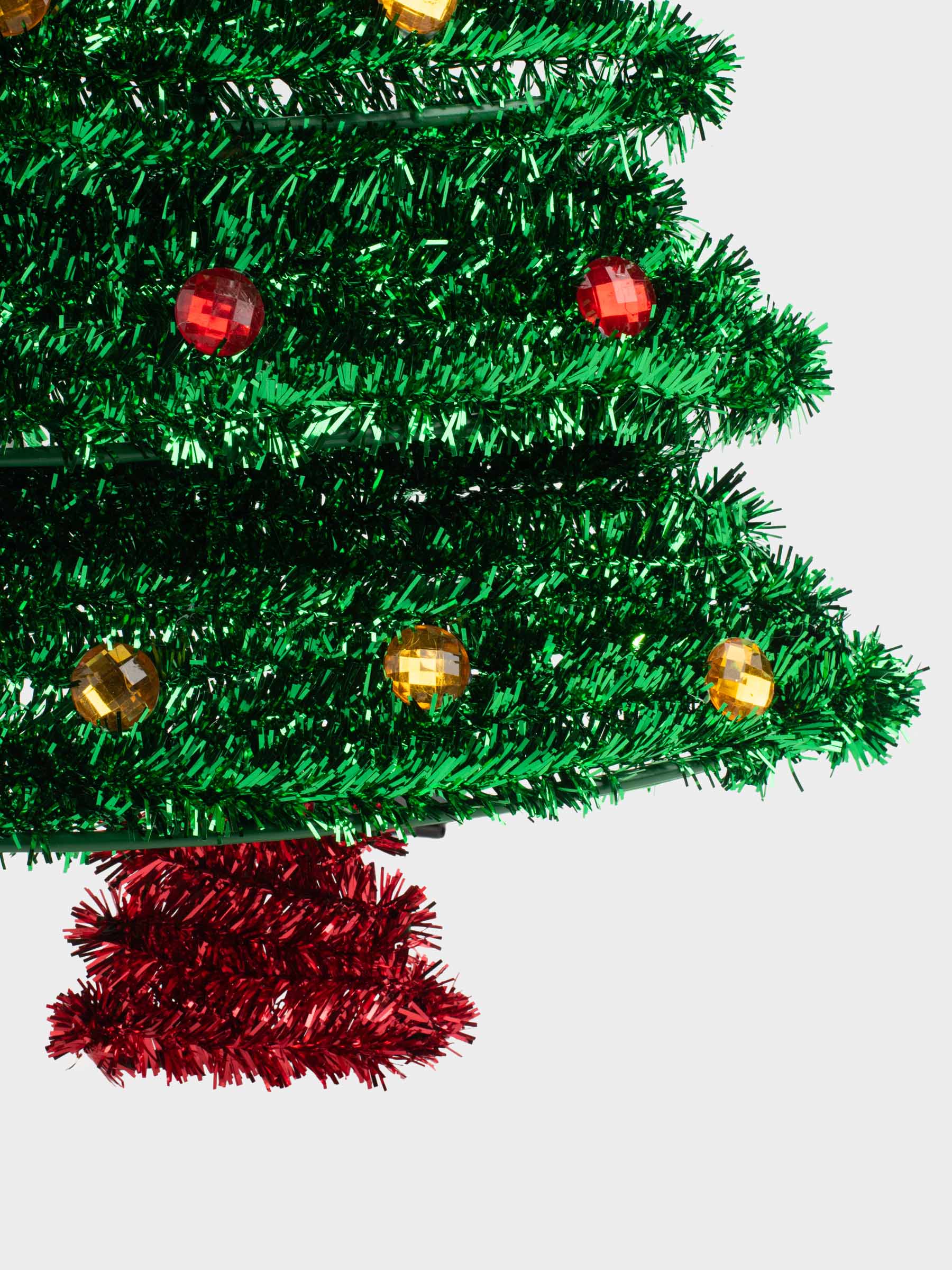 Embellishments, decorative, 36 cm, hanging, tinsel / plastic, green, Christmas tree, Tinsel decor, image-1