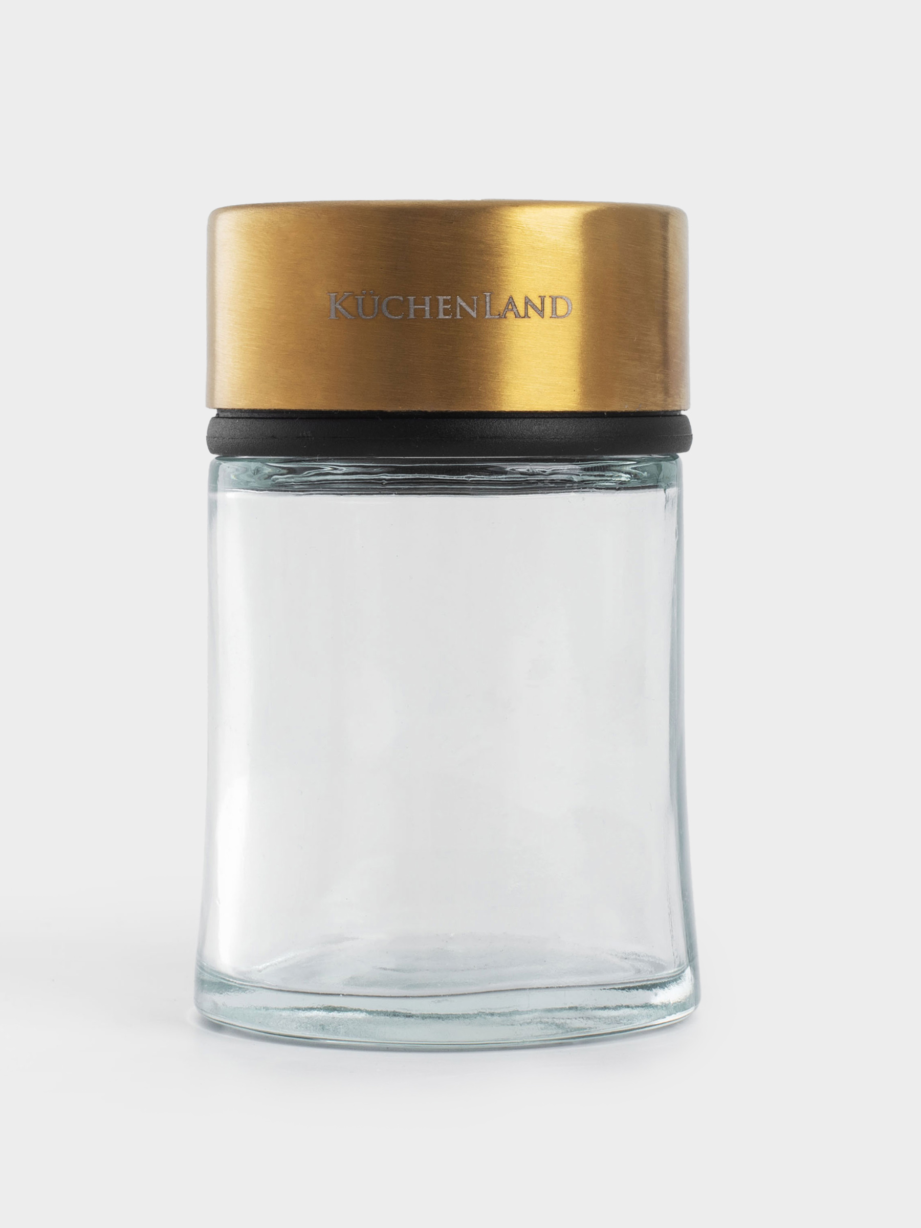 Spice container, 9 cm, with large holes, glass / steel, golden, Classic gold, image-3
