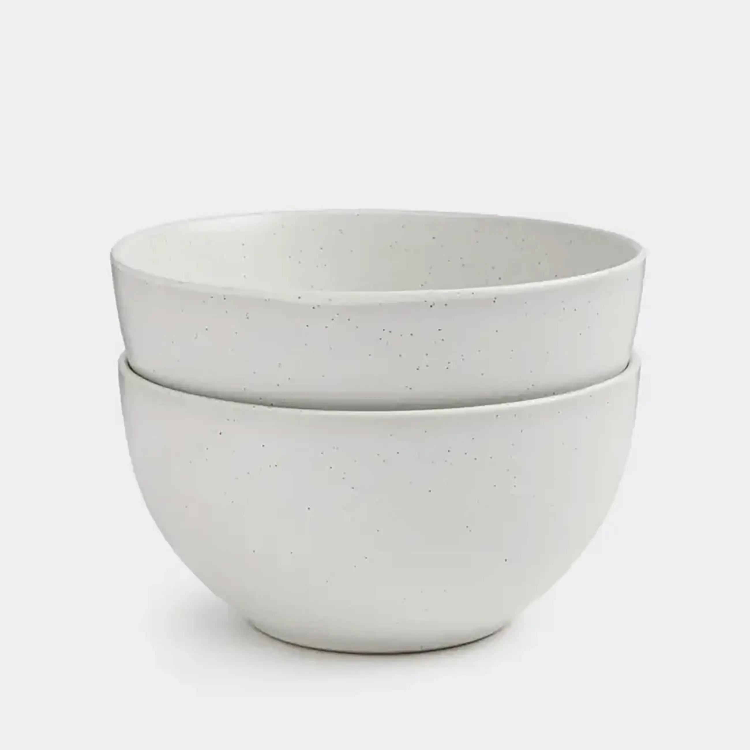 Soup plate, 14x7 cm, 2 pcs, ceramic, milk, speckled, Particle