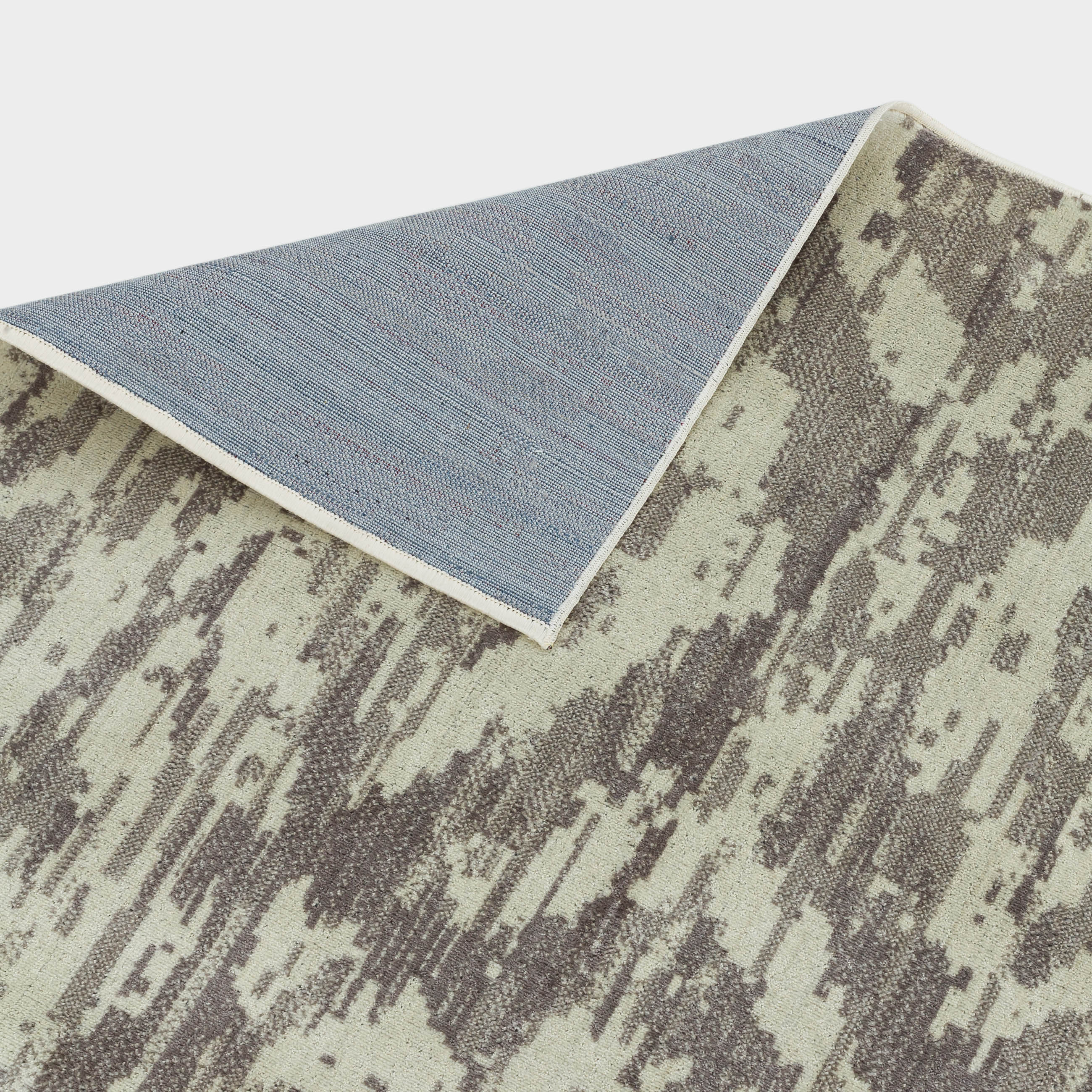 Carpet, 150x210 cm, polyester/cotton, beige-gray, Patterns, Abstract