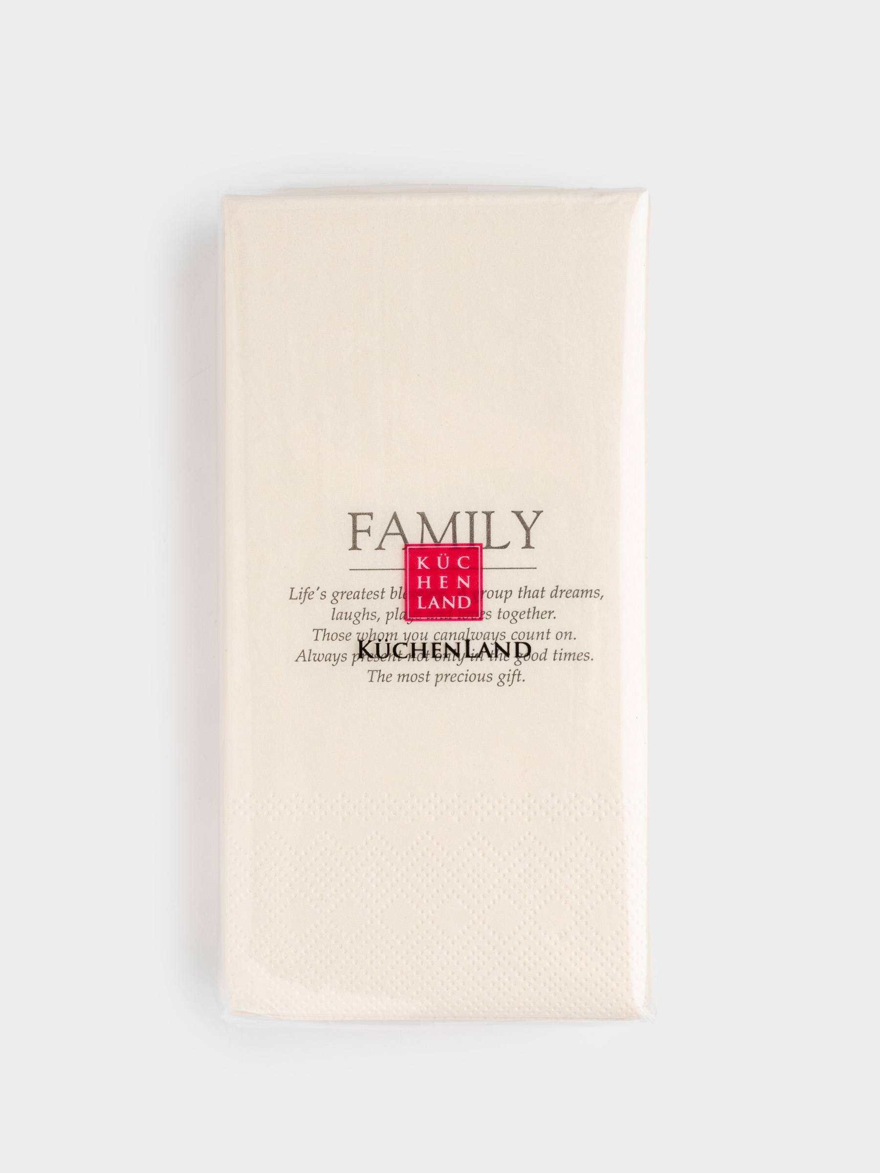 Paper napkins, 33x33 cm, 20 pcs, rectangular, white, Family, Course