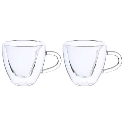 Mug, 250 ml, 2 pcs, glass B, Heart, Air Shape ,image-0
