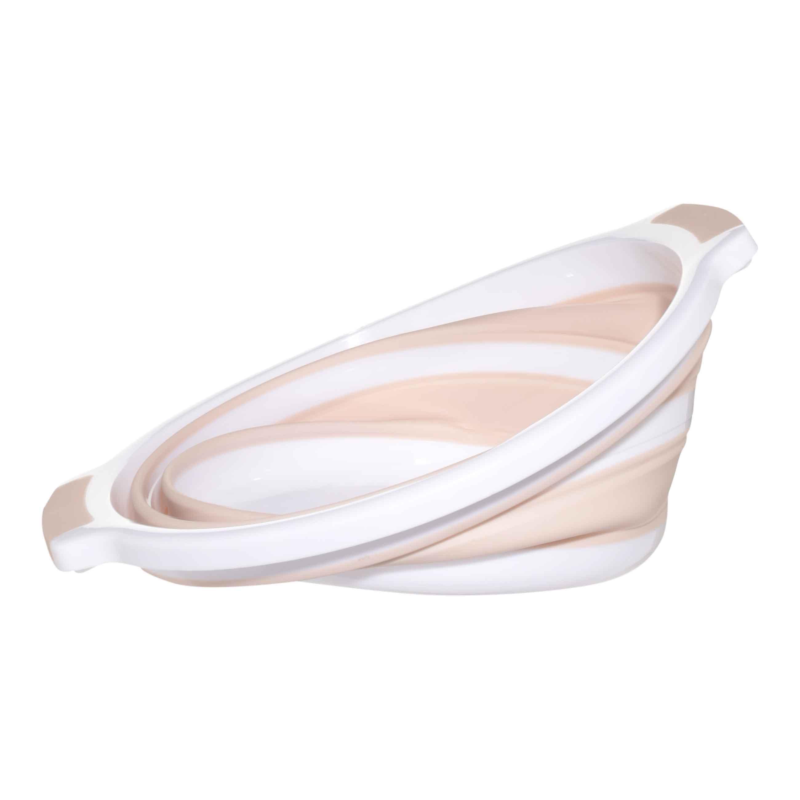 Foldable basin, 22 l, plastic / rubber, beige-pink, Foldaway, image-1