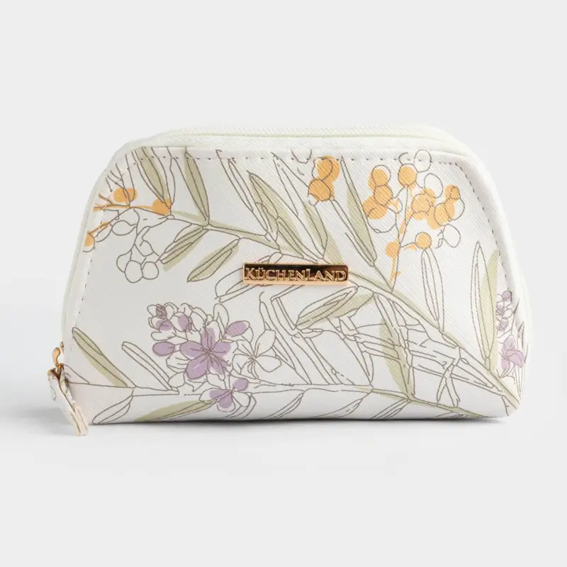 Cosmetic bag, 15x9 cm, polyurethane, white, Mimosa, Isadora
