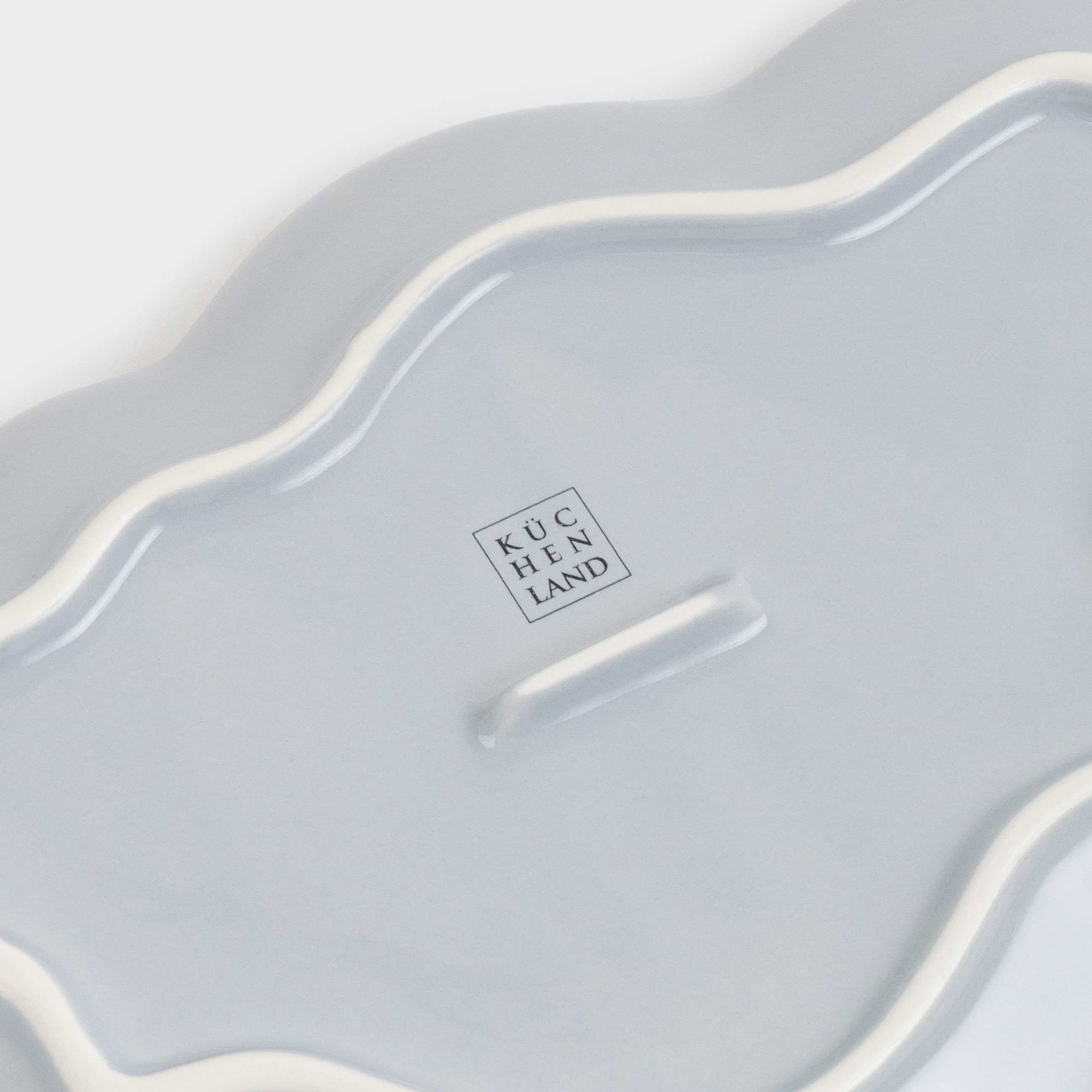 Children's snack plate, 23x16 cm, porcelain P, gray, curly, kitten, friend, image-3