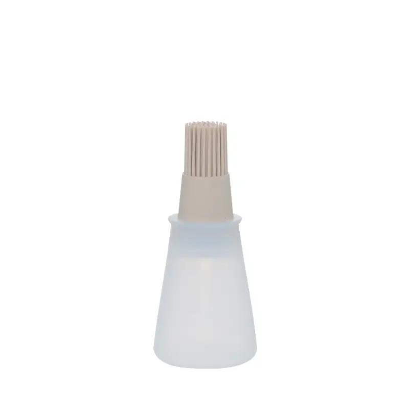 Oil container, 60 ml, with brush, silicone, Beige, Bakery ,image-0