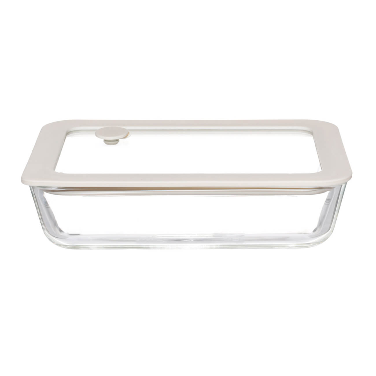 Container, 700 ml, with valve, glass T / silicone, rectangular, beige, Verre