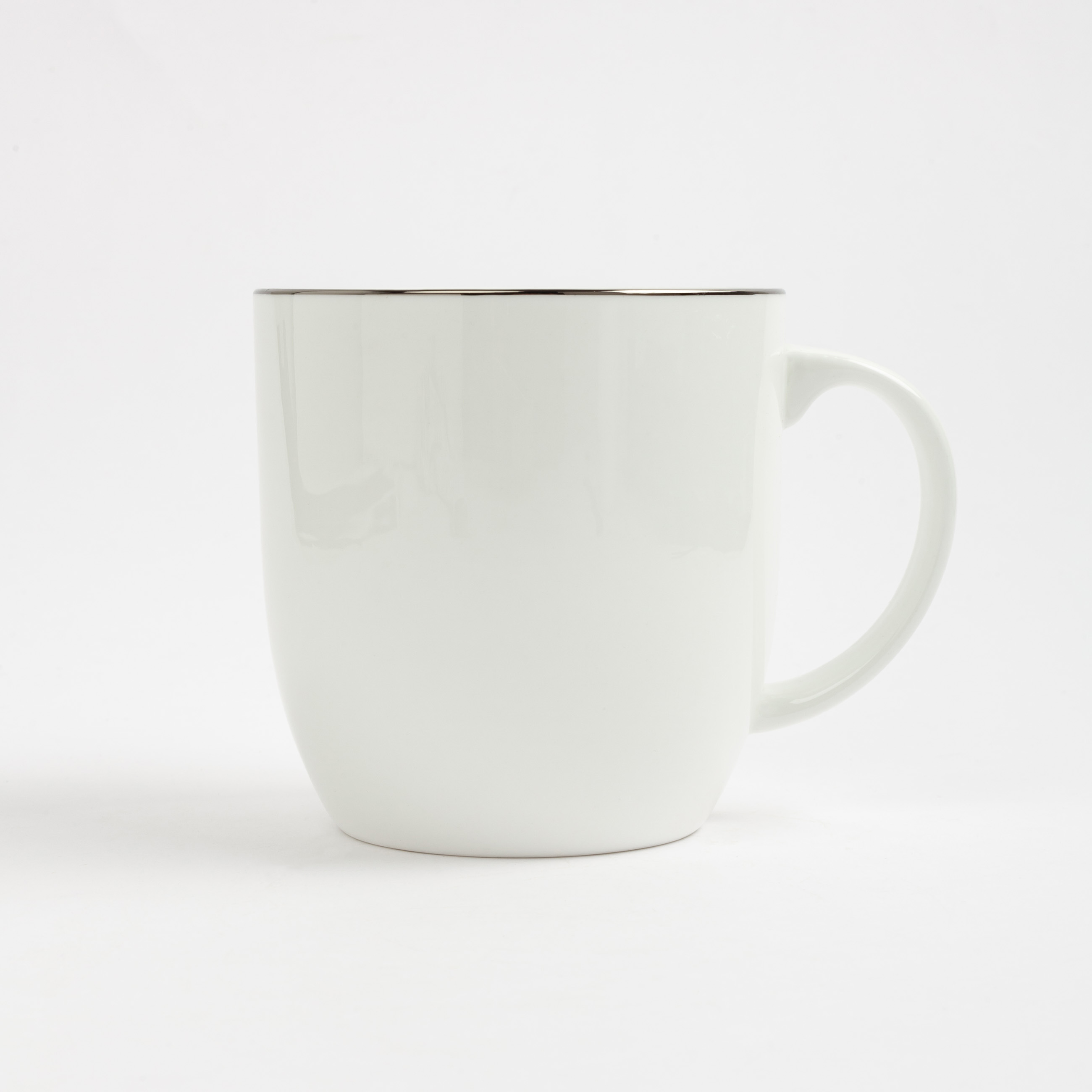 Mug, 370 ml, 4 pcs, porcelain F, white, Ideal silver изображение № 4