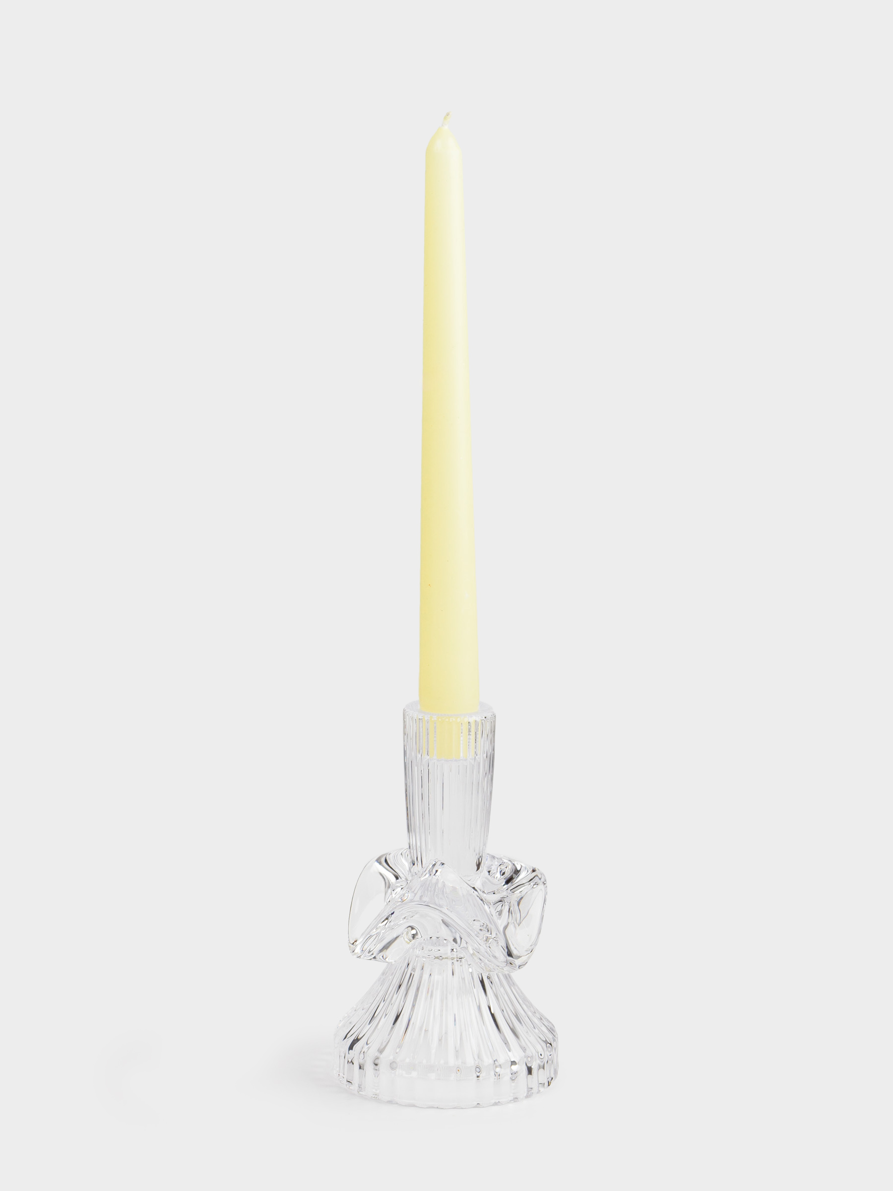 Candlestick, 15 cm, for a thin candle, on a leg, glass, Ribedic, image-4