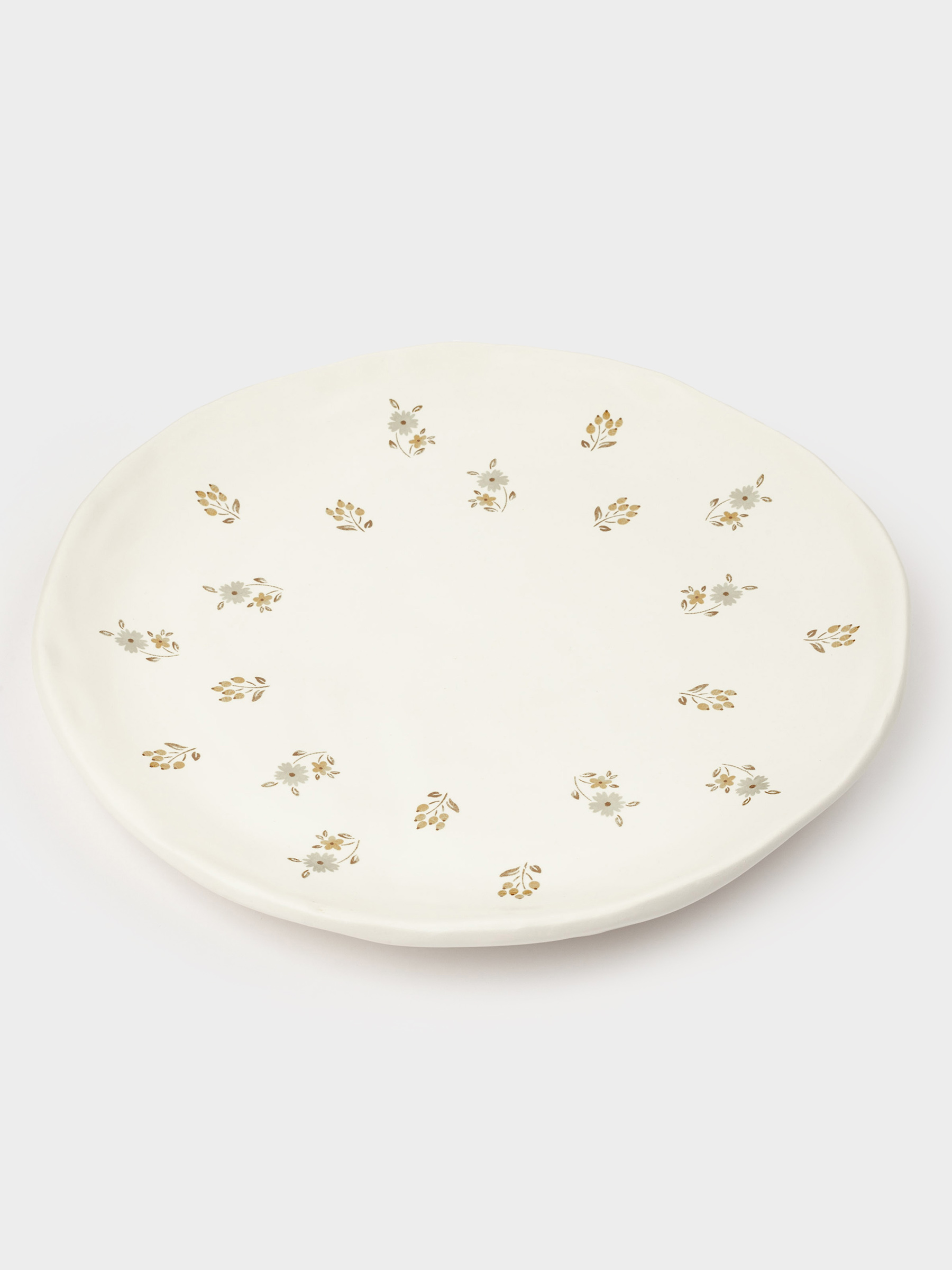 Dish, 23 cm, ceramic, milk, Vintage flowers, La flore, image-2