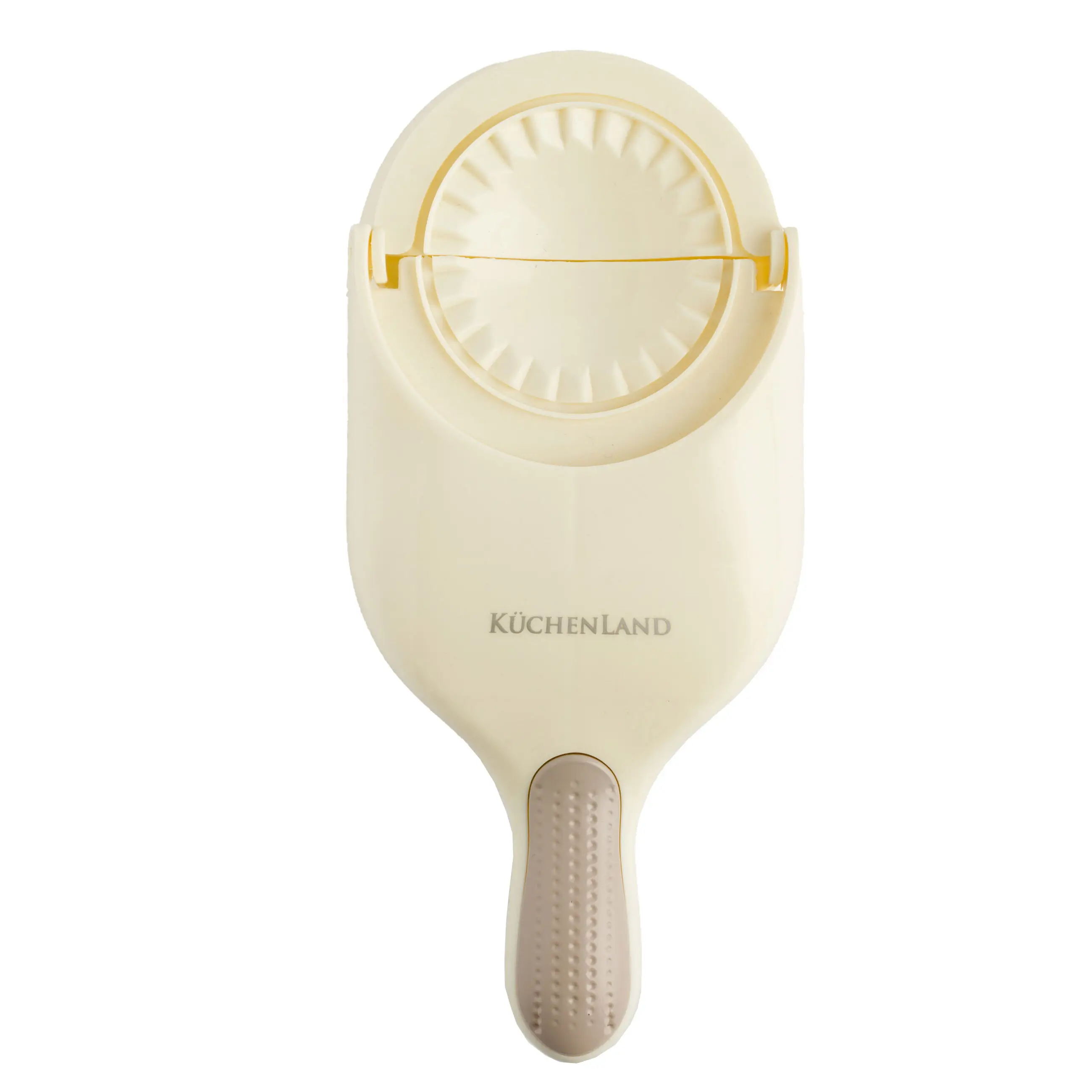 Dumpling mold, 25x10 cm, 2 in 1, with handle, plastic, beige, Bakery