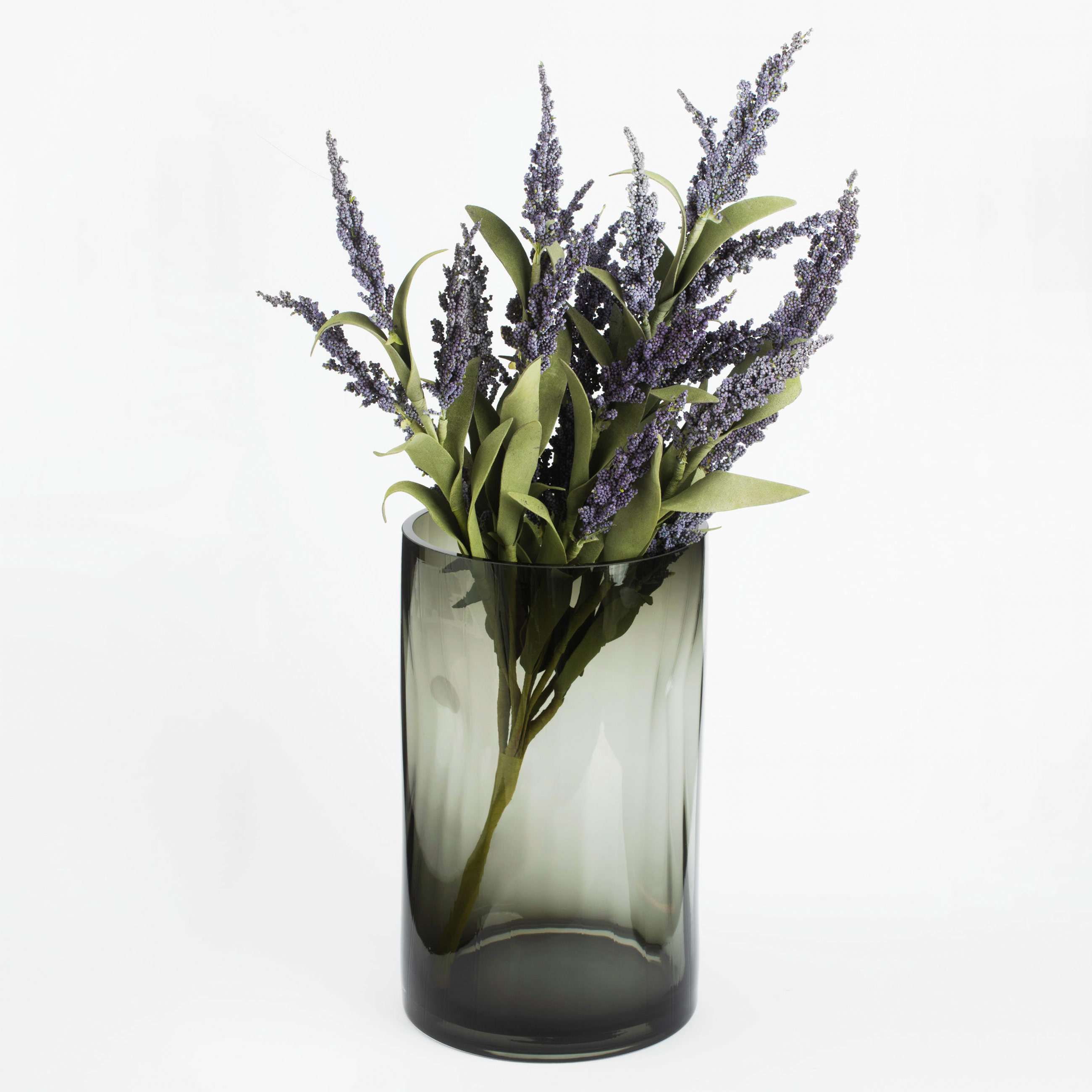 Flower vase, 25 cm, glass, grey, Brinicle