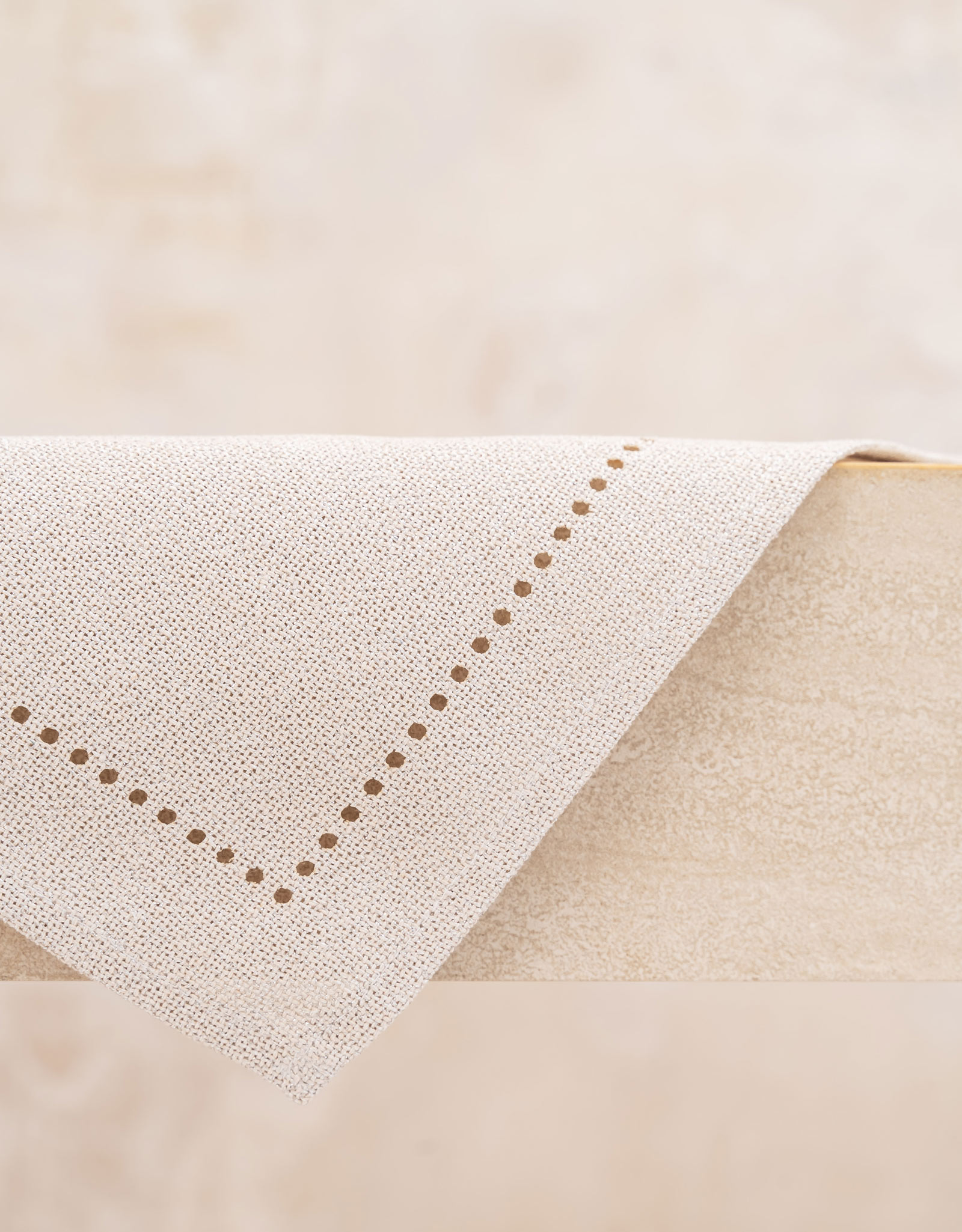 Napkin for appliances, 30x45 cm, polyester, rectangular, silver-cream, Hemstitch