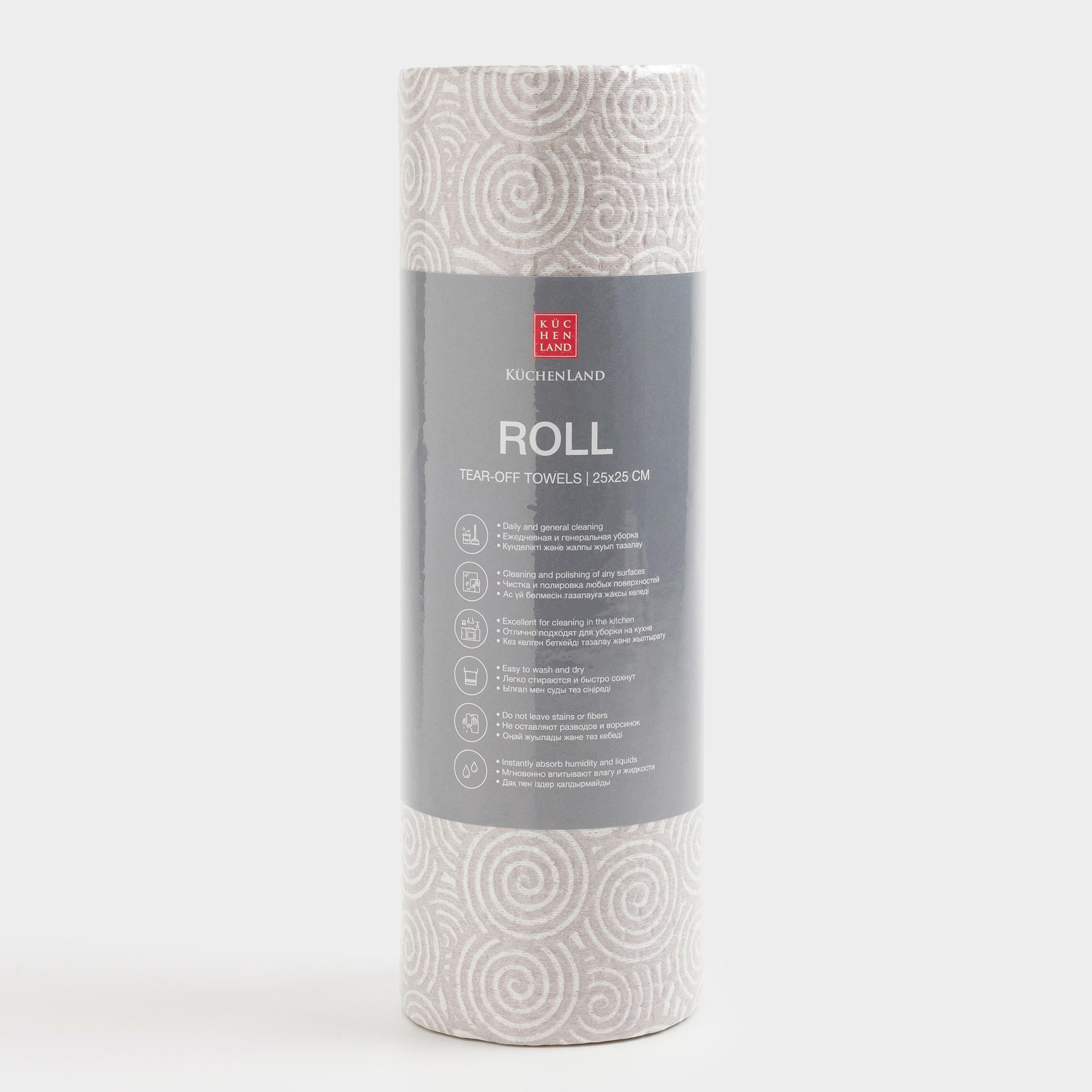 Rolled towels, 25x25 cm, 50 pcs, gray, Curls, Roll, image-0
