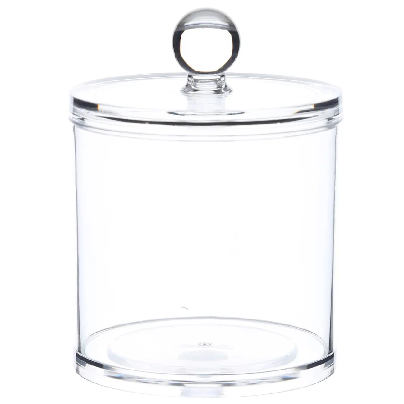 Container for cotton pads / sticks, 10x13 cm, with lid, plastic, Basic, image-0