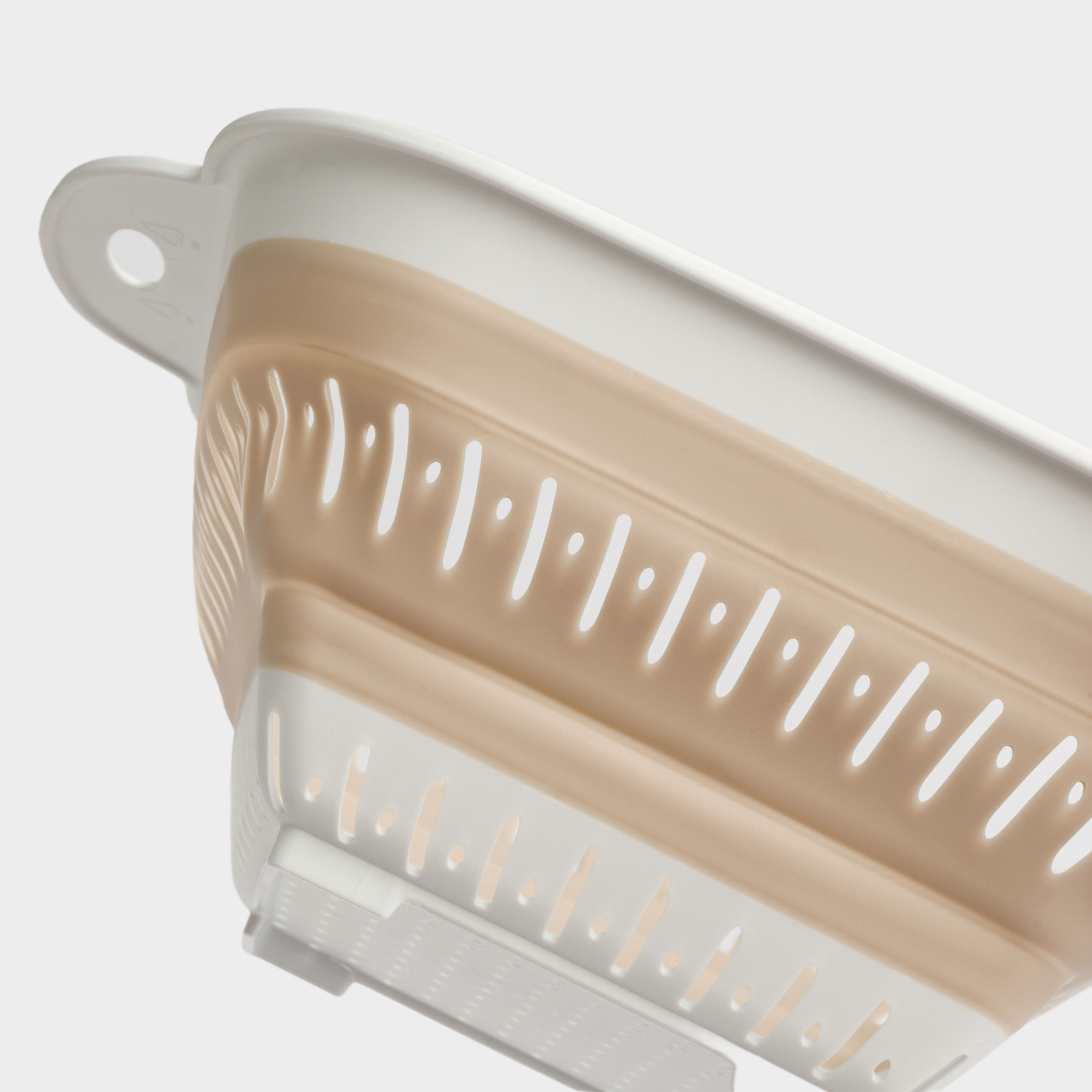 Colander, 22x22 cm, foldable, plastic / rubber, square, beige, Foldaway, image-4