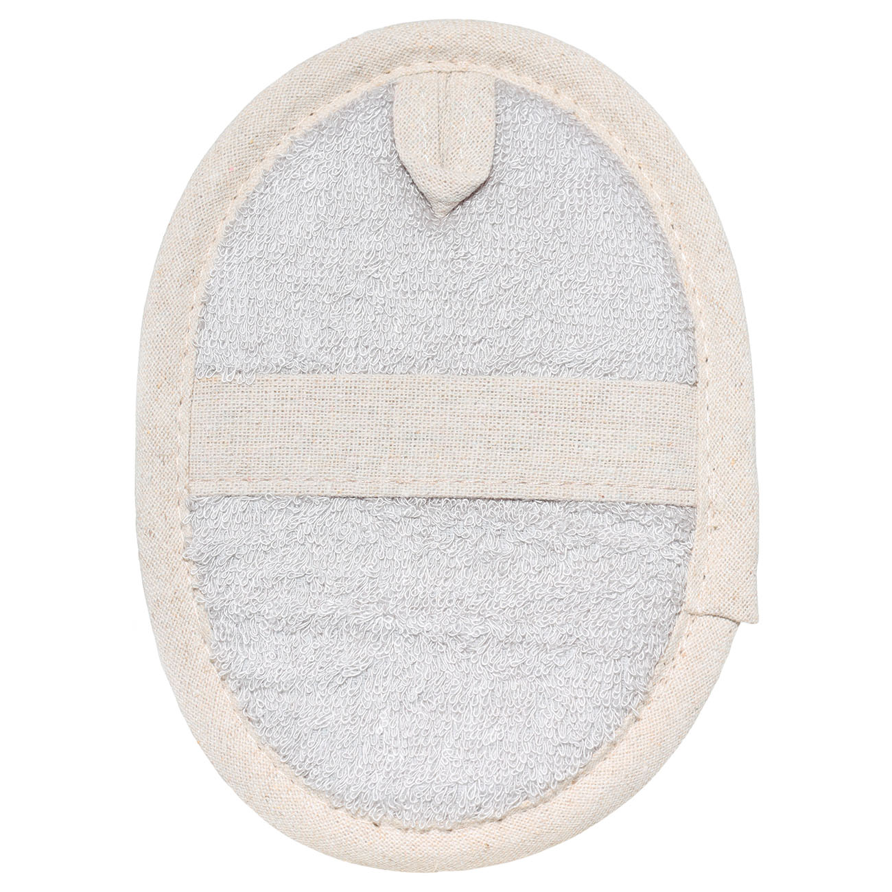 Body washcloth, 12x17 cm, with holder, bamboo / cotton, gray-beige, Bamboo spa, image-1