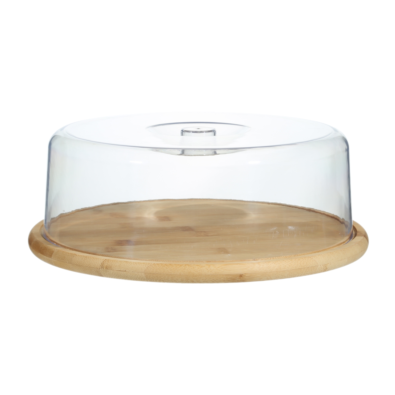 Dish with lid, 28x10 cm, bamboo / plastic, round, Crepe, image-0