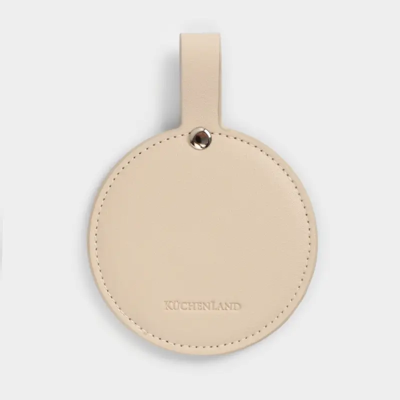 Pocket mirror, 9 cm, polyurethane / glass, beige, Memo