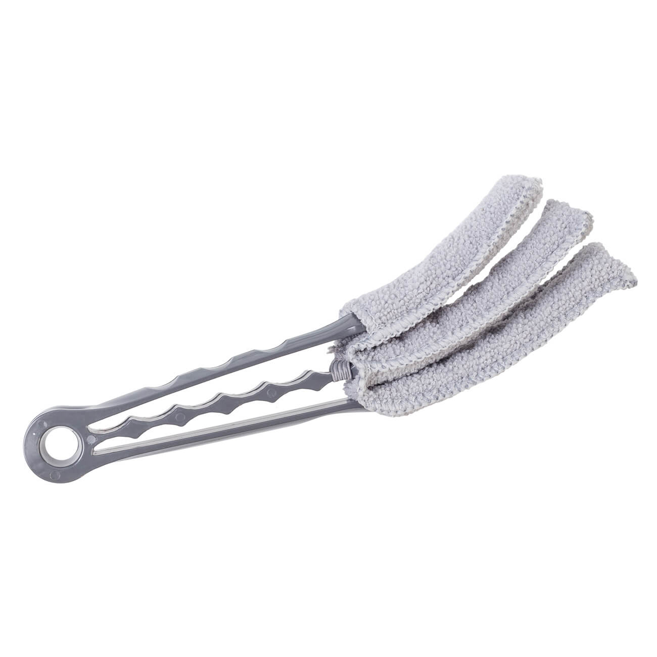Brush for blinds and radiator batteries, 21 cm, 3 otd, microfiber / plastic, grey, Clean