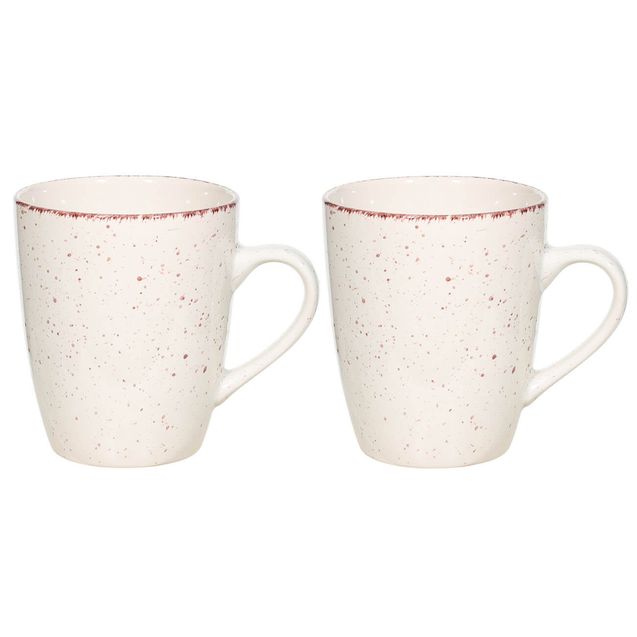 Mug, 400 ml, 2 pcs, ceramic, beige, speckled, Speckled