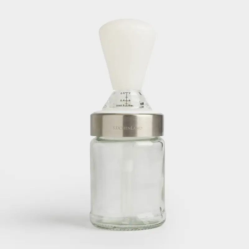 Oil container, 100 ml, with brush, glass / silicone, Comfort light ,image-0