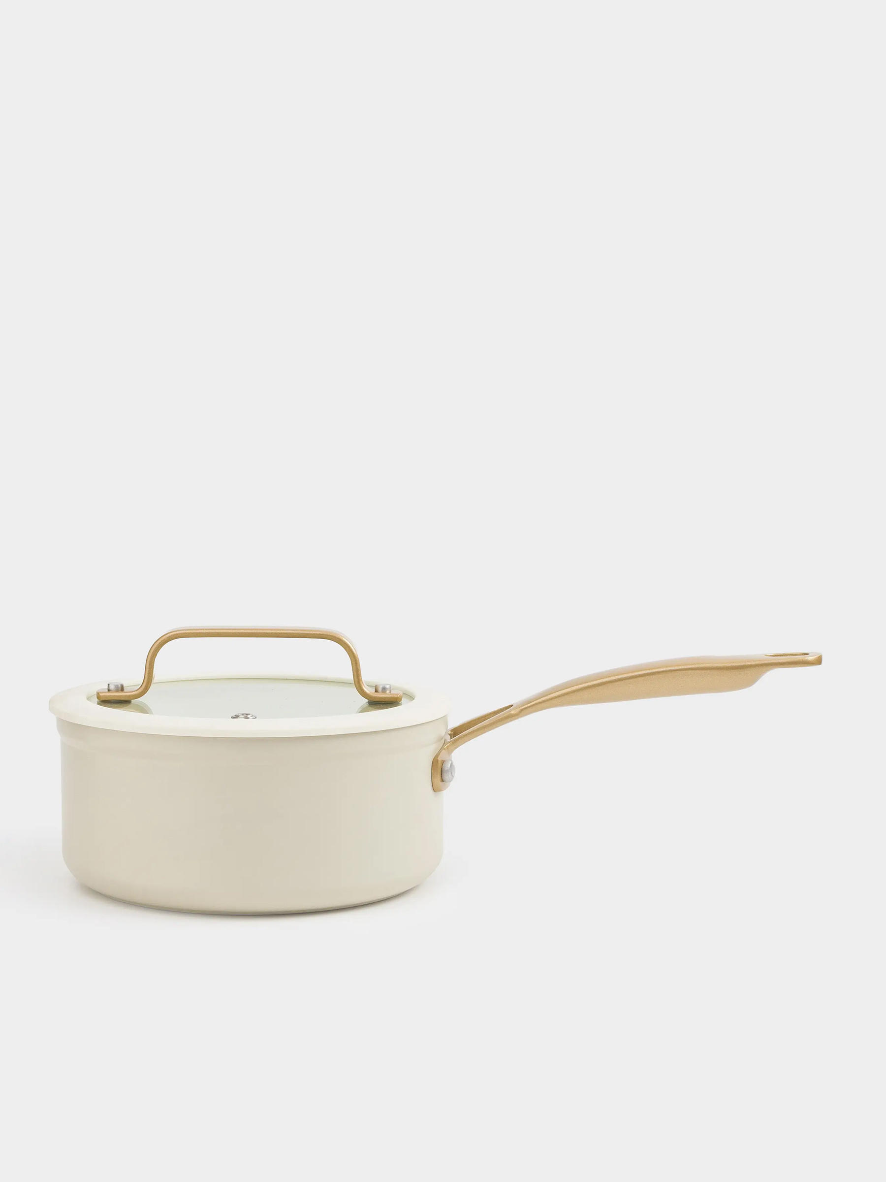 Saucepan, 16 cm, 1.3 l, with lid, coated, aluminum, milky, Piatto gold, image-0