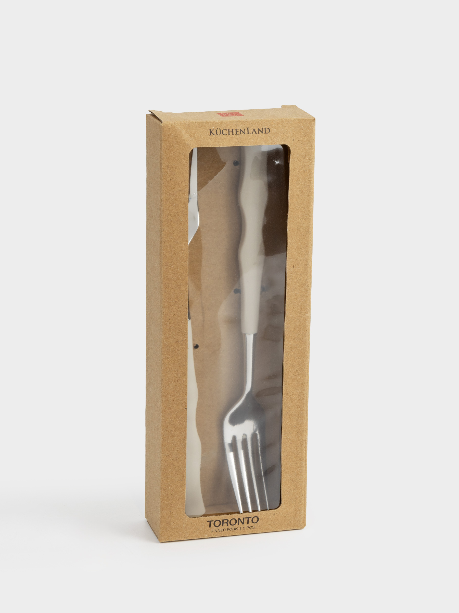 Dining fork, 2 pcs, steel / plastic, beige, Bends, Toronto, image-4